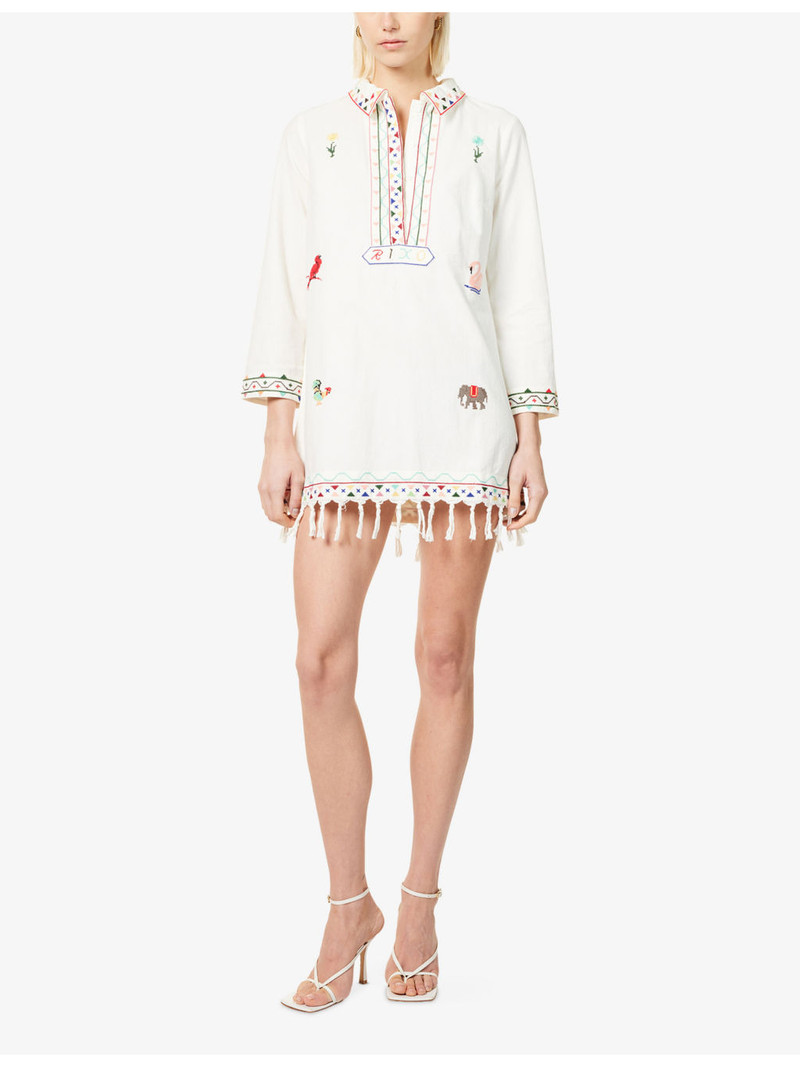 RIXO Astoria Embroidered Cotton Mini Dress outlook