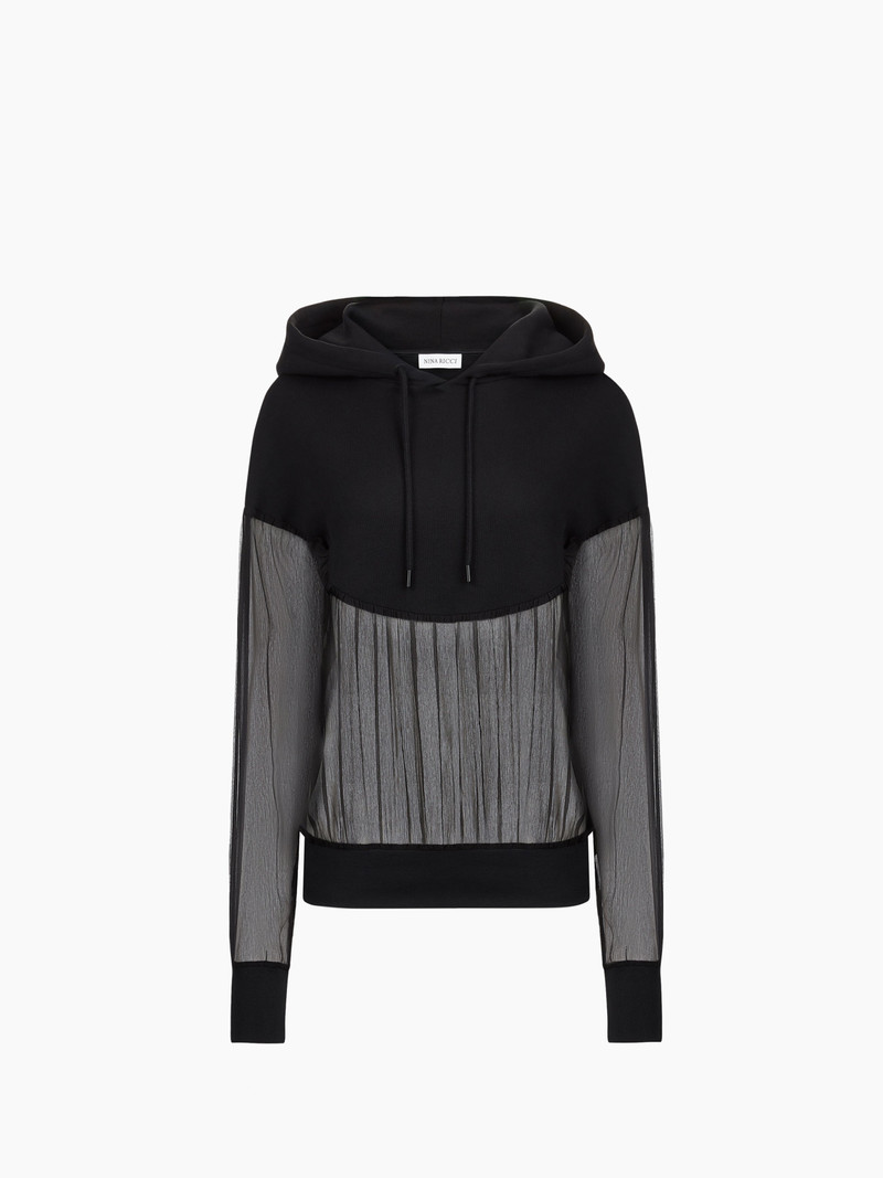 Fluid Chiffon Hoodie 5