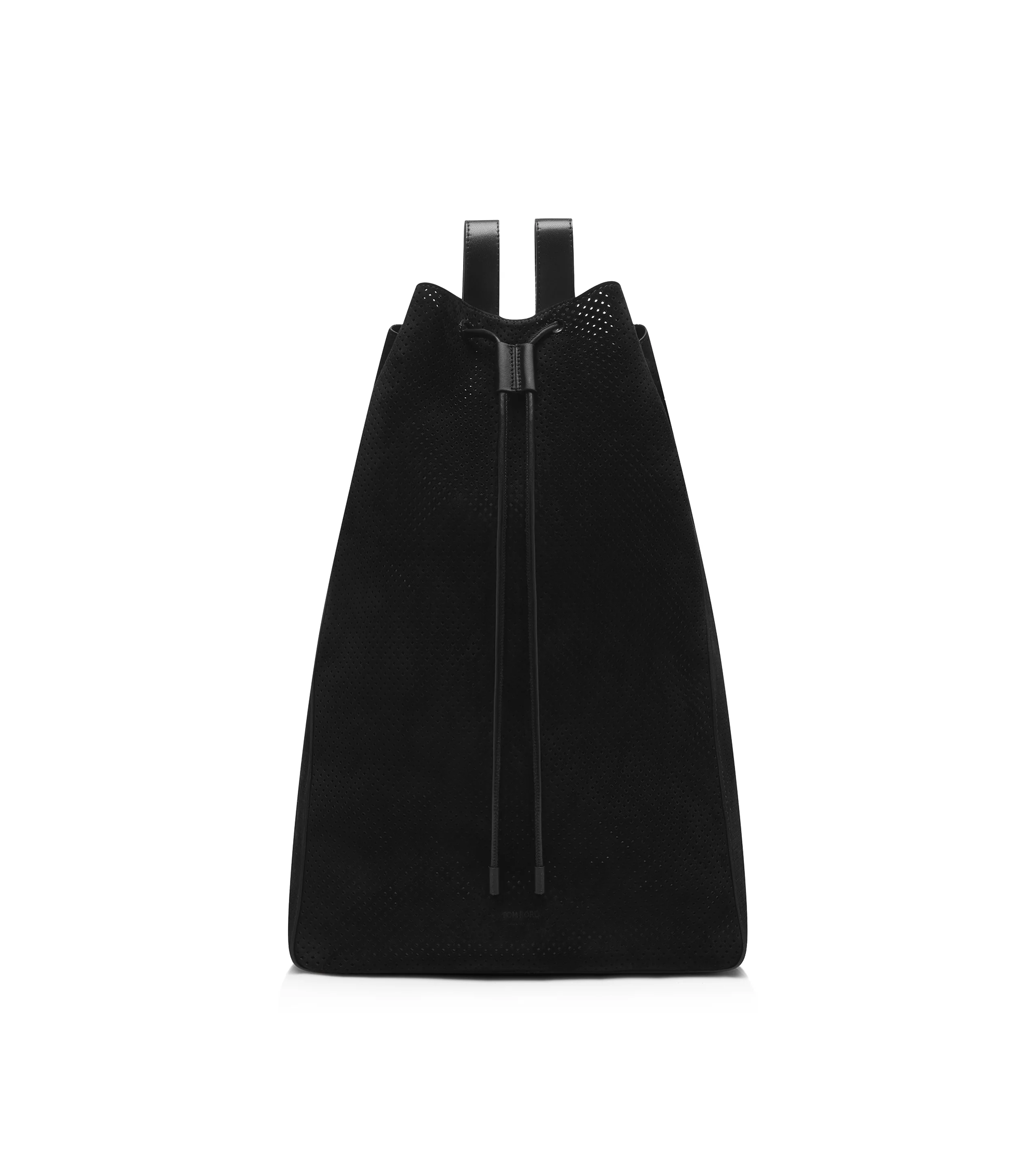 PERFORATED CASHMERE SUEDE T-LINE DRAWSTRING SAC - 1