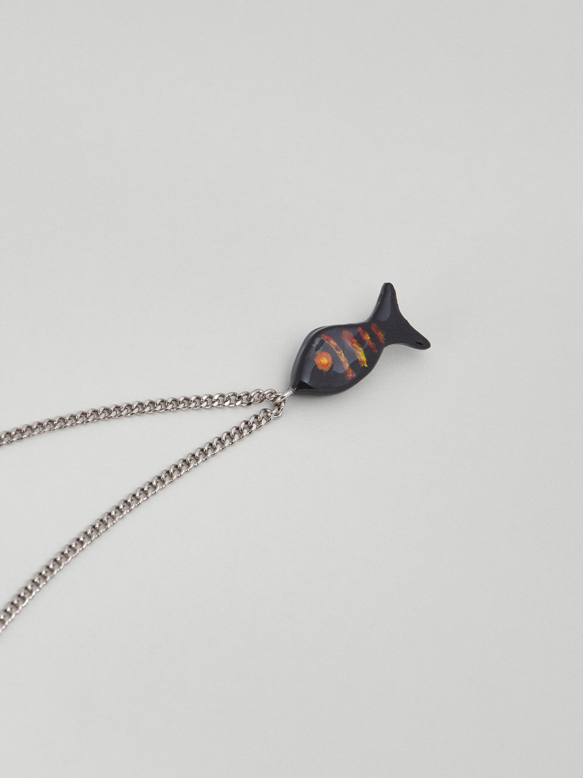 METAL NECKLACE WITH ENAMELLED FISH CHARM - 2