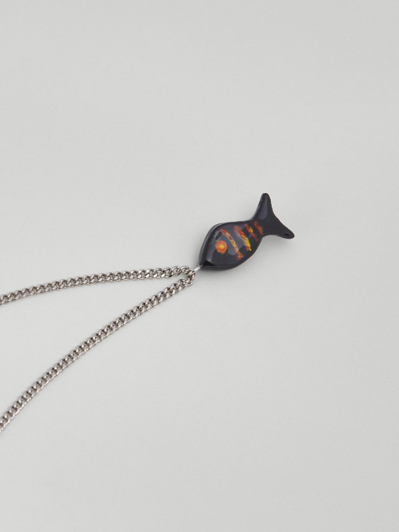 Marni METAL NECKLACE WITH ENAMELLED FISH CHARM outlook