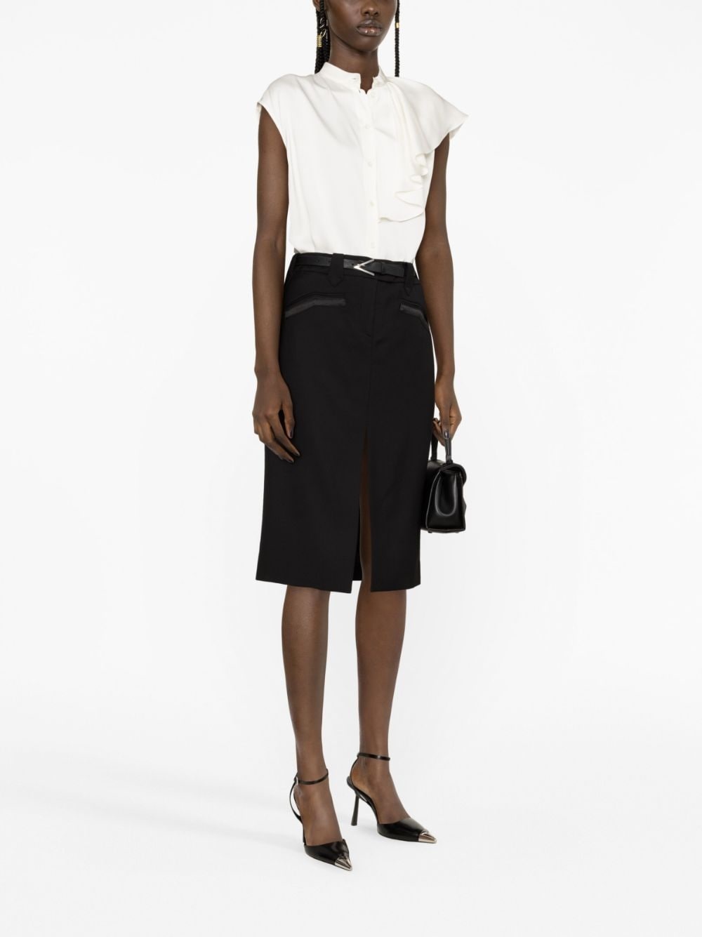 sleeveless ruffled blouse - 3