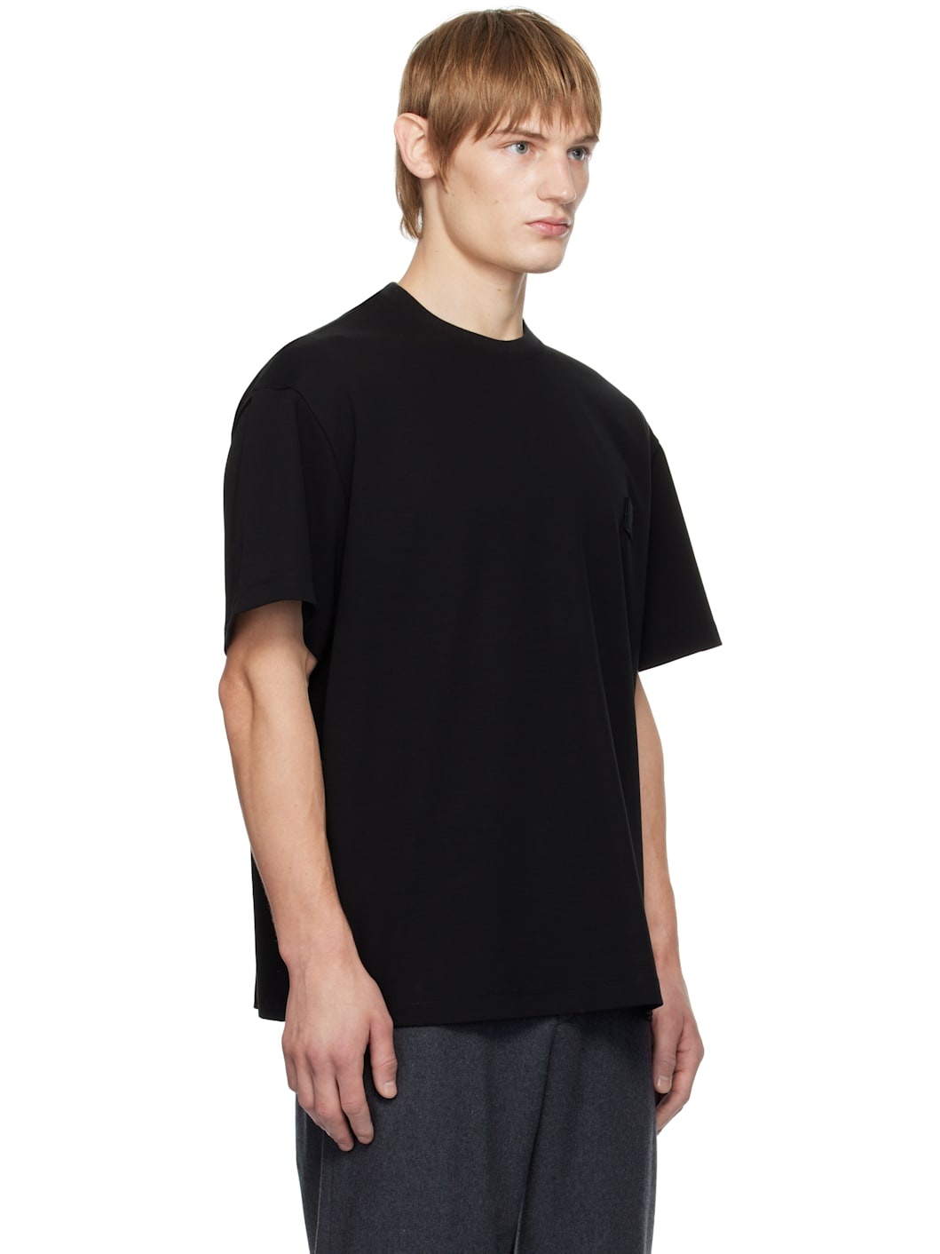 Black Swaying Flower Back Logo T-shirt - 2