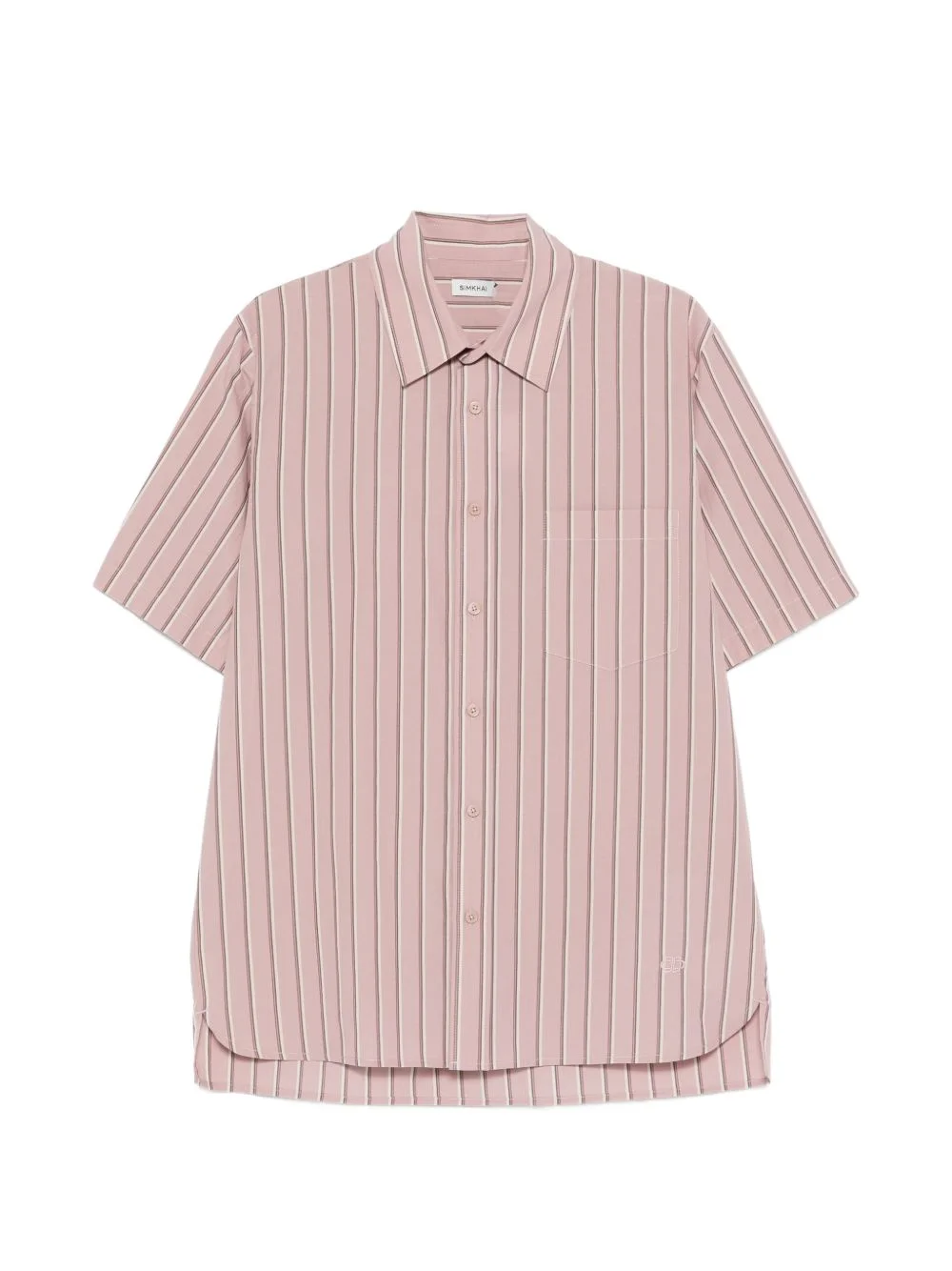 striped-pattern short-sleeve shirt - 1