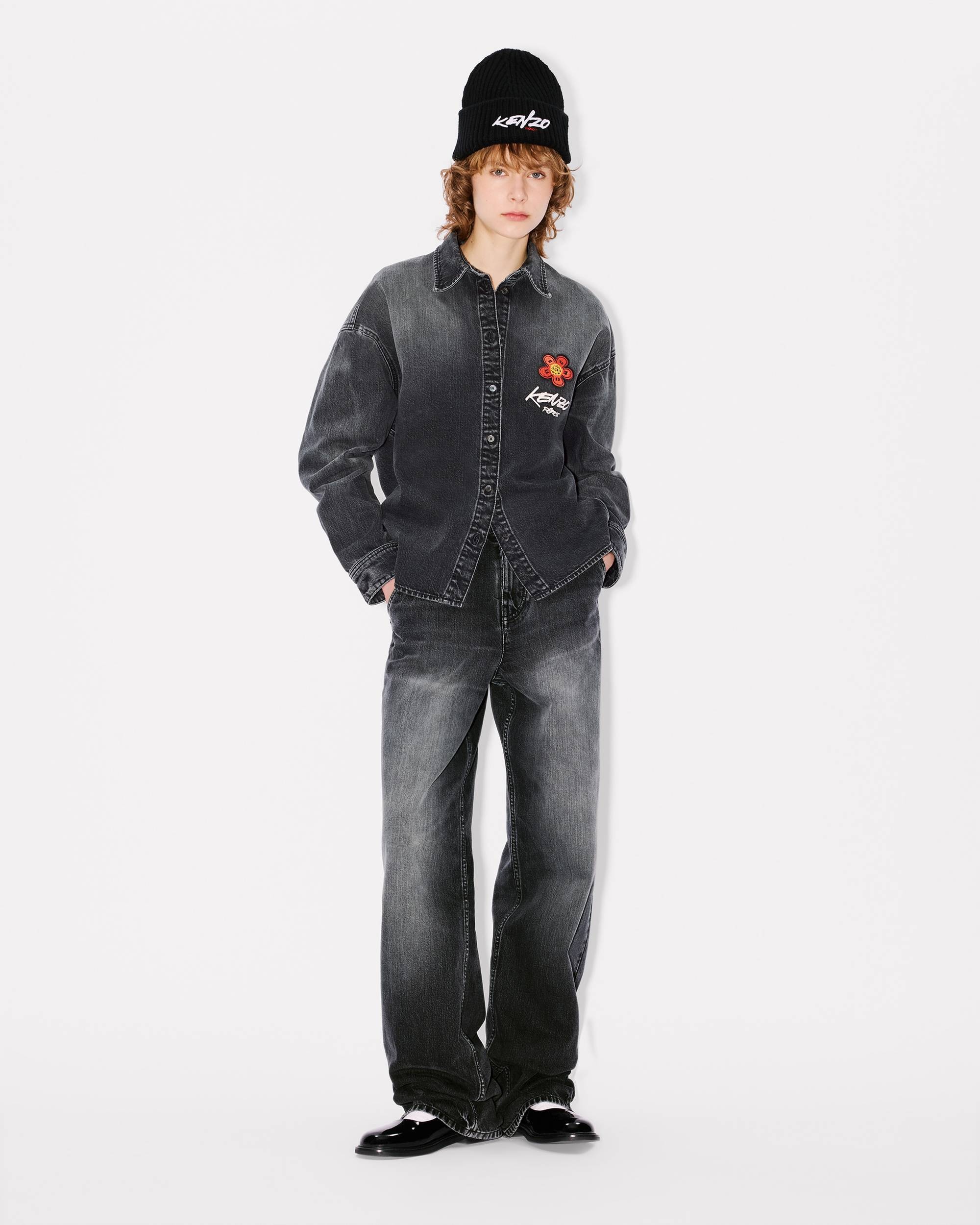 'Kenzo x Futura 2000' embroidered workwear shirt in Japanese denim - 5