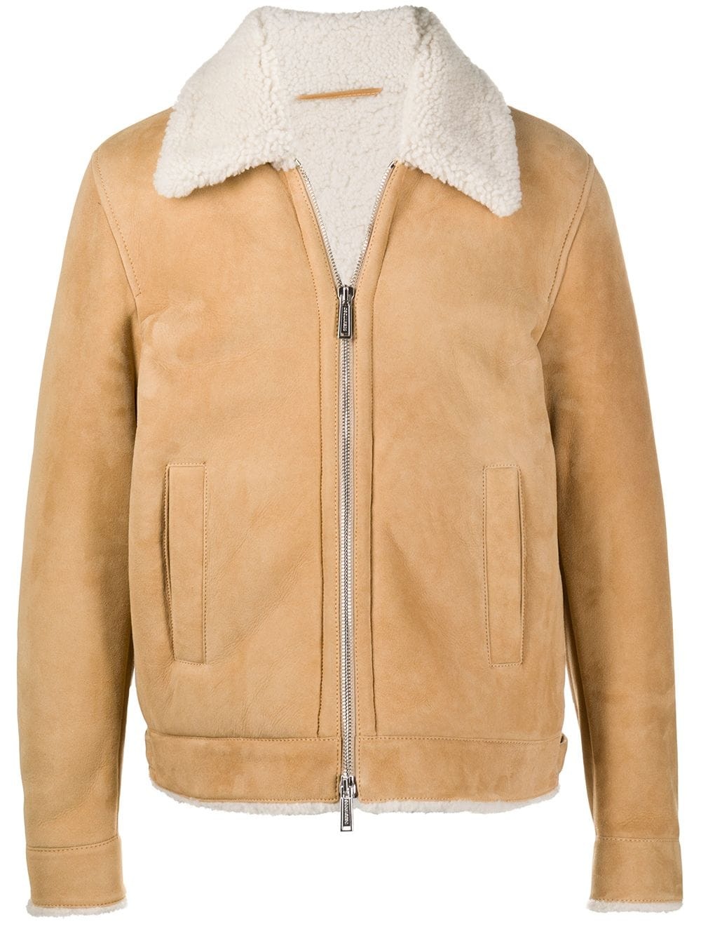 shearling zipped jacket - 1