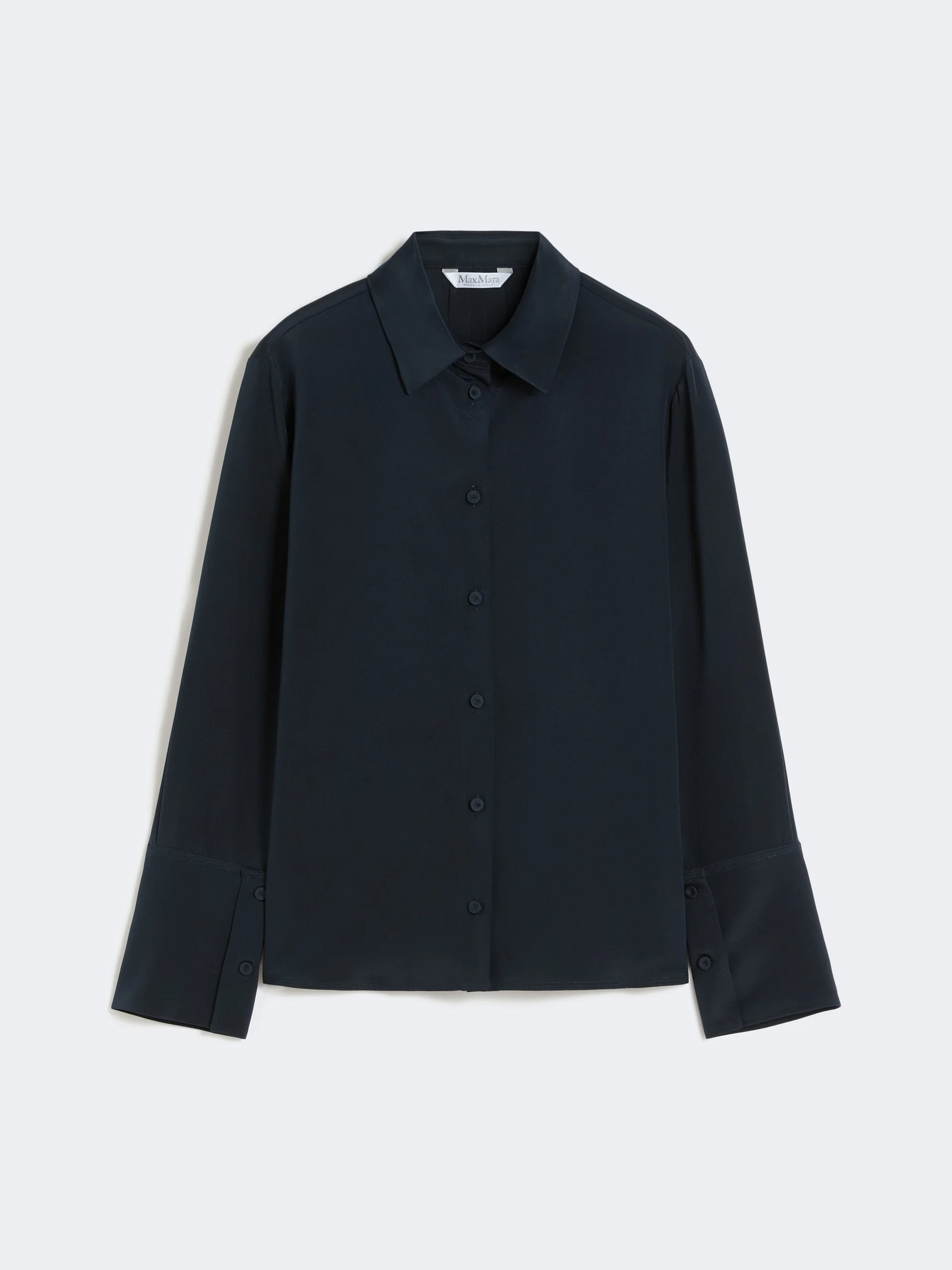 VOLIERA Silk crêpe de Chine shirt - ULTRAMARINE - 1