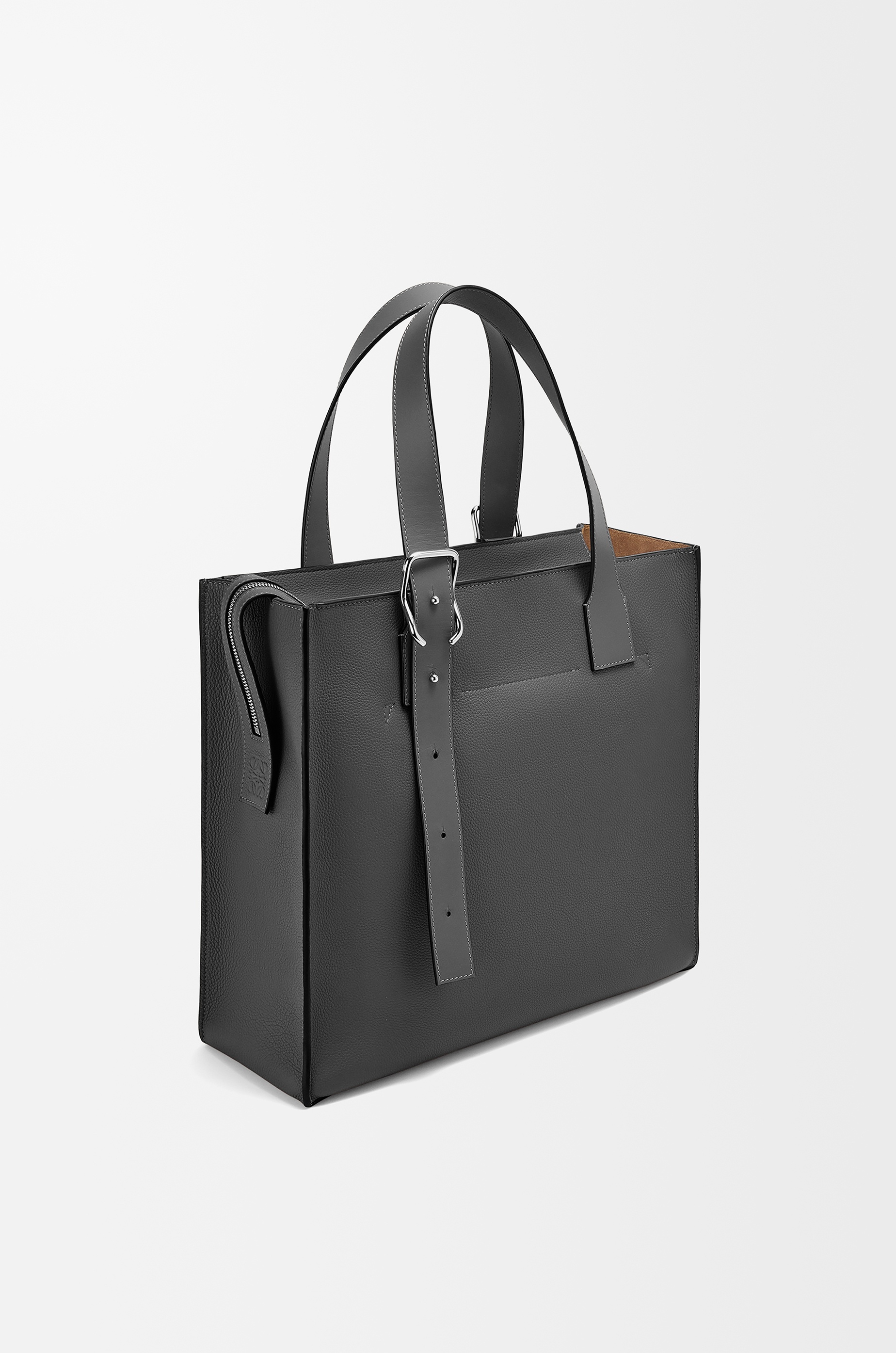 Buckle Zip Tote in soft grained calfskin - 3
