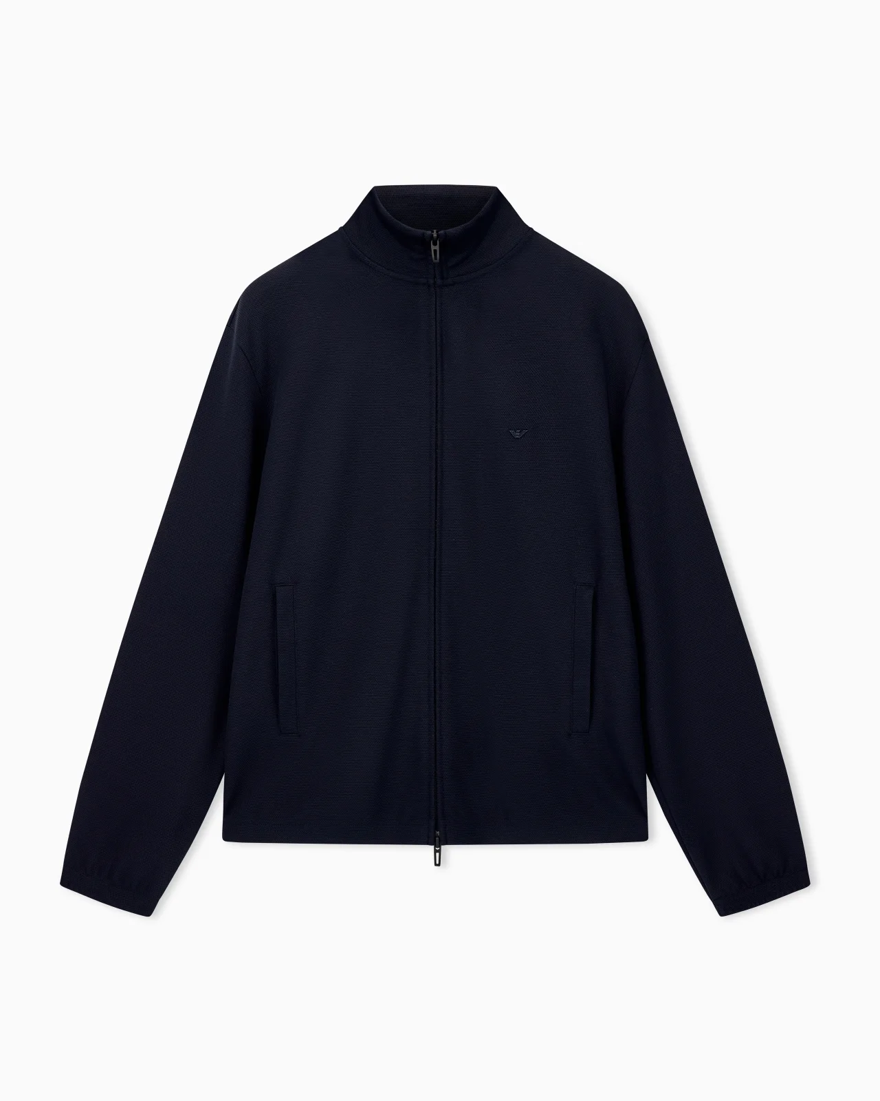 FULL-ZIP SWEATSHIRT IN PIQUÉ JERSEY TRAVEL ESSENTIAL - 1