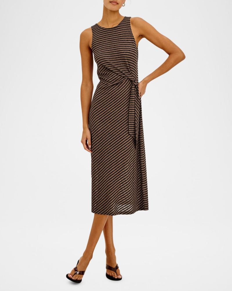 Rails Ricky Stripe Side-Tie Midi Dress outlook