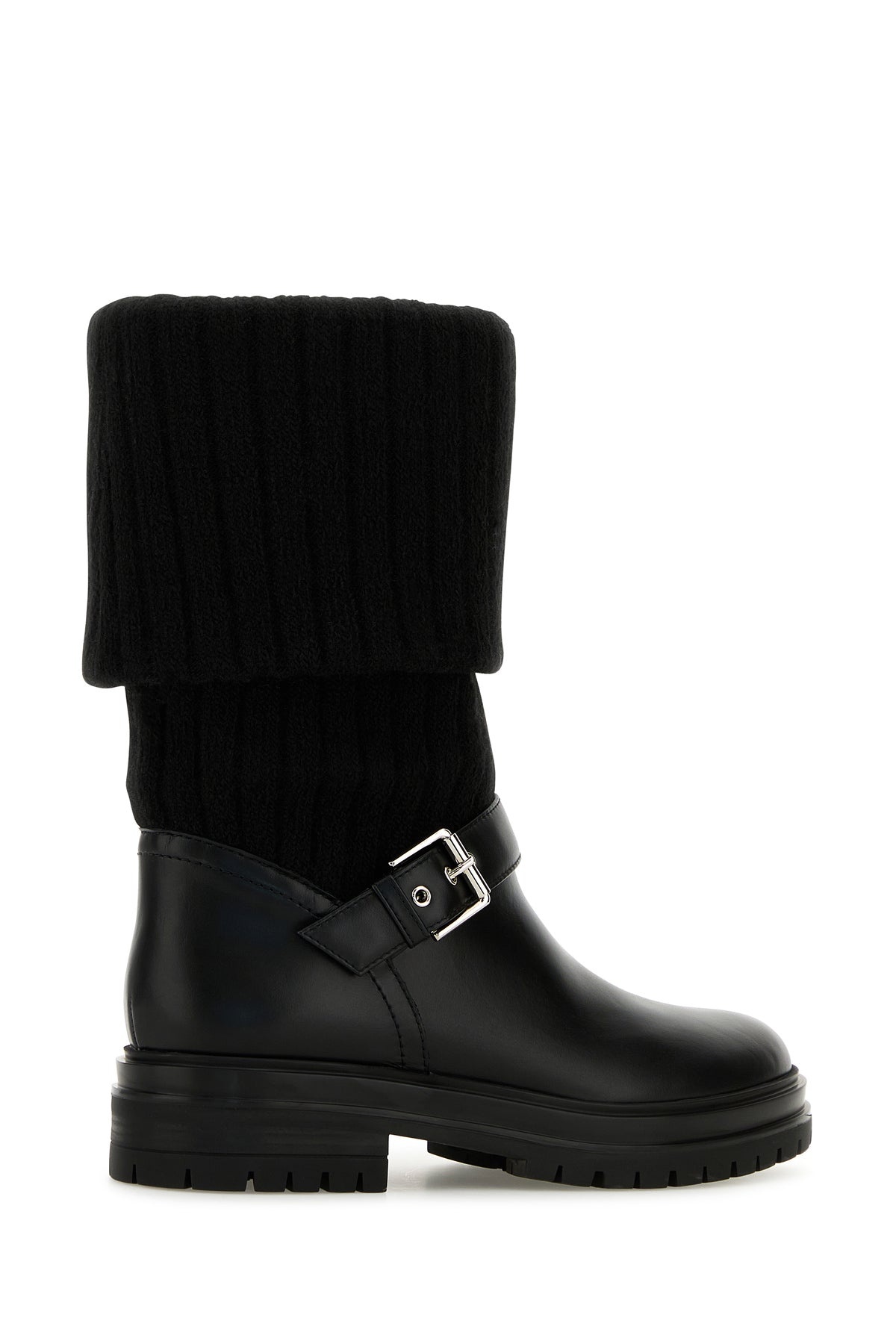 Black leather and fabric Thurso boots - 3