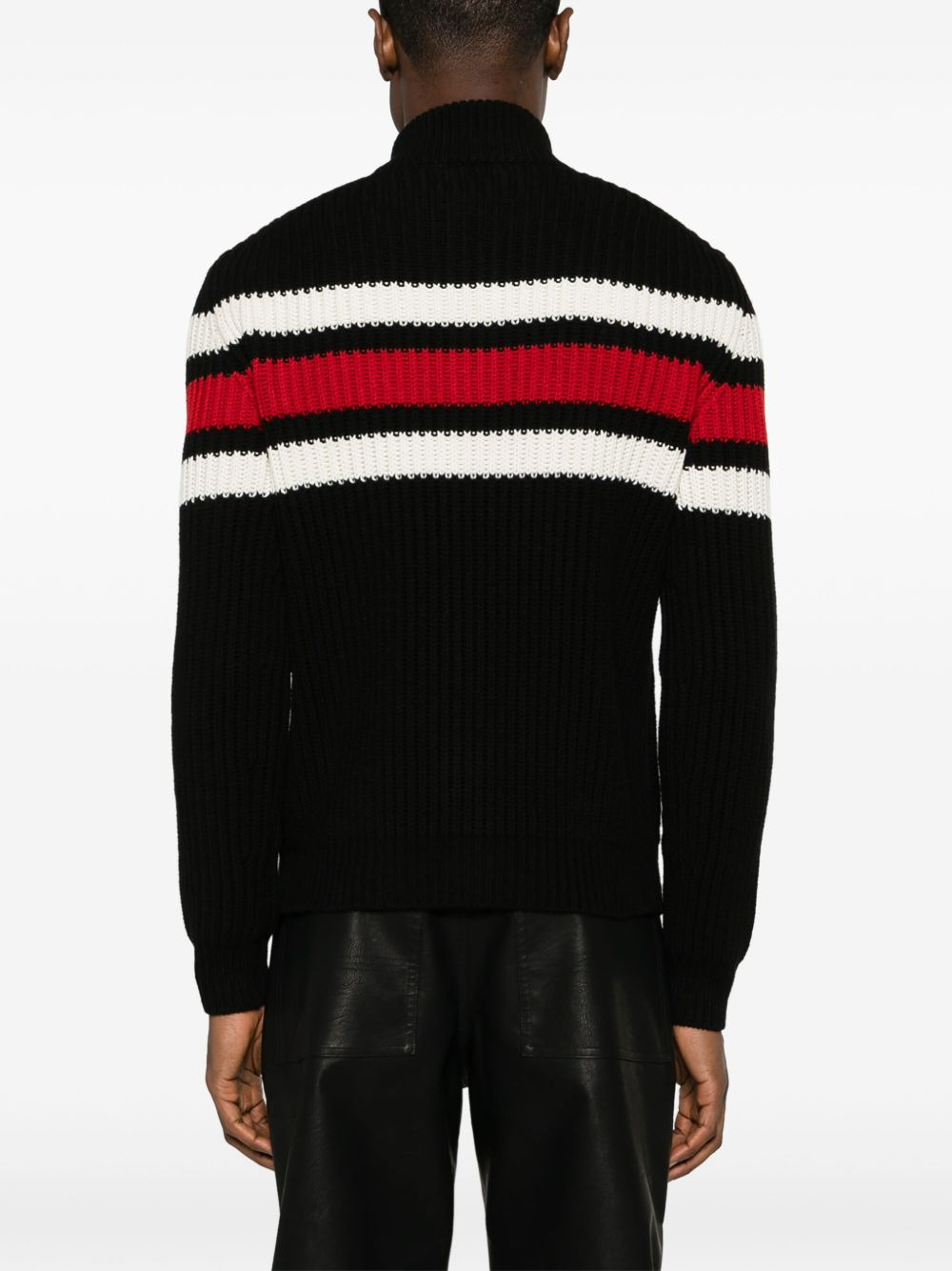 logo-jacquard cashmere cardigan - 4