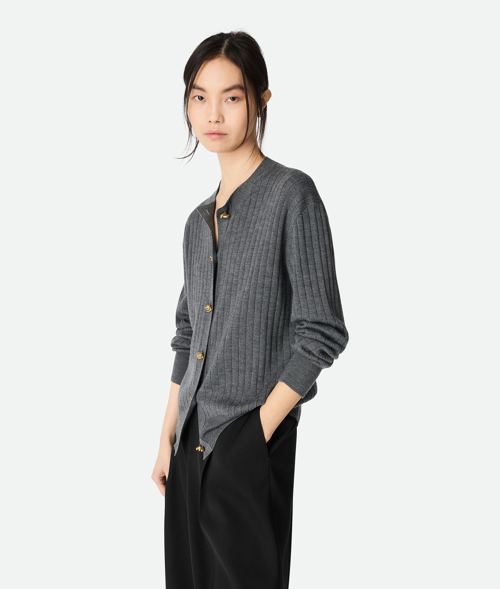 Wool Rib Cardigan - 2