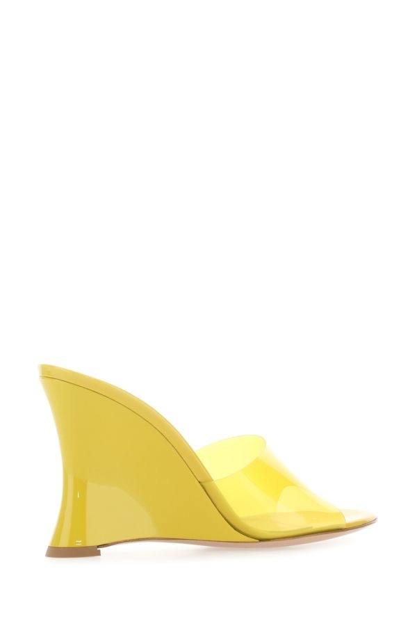 Yellow PVC mules - 3