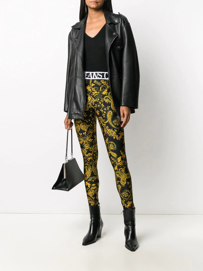 VERSACE JEANS COUTURE baroque-print slim-fit leggings  outlook