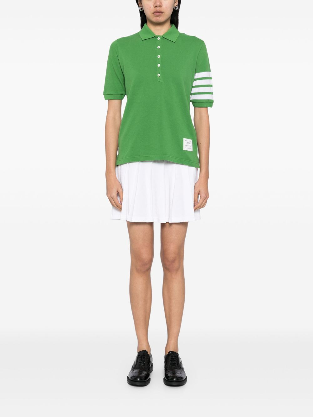 classic pique 4 bar short-sleeved polo top - 2