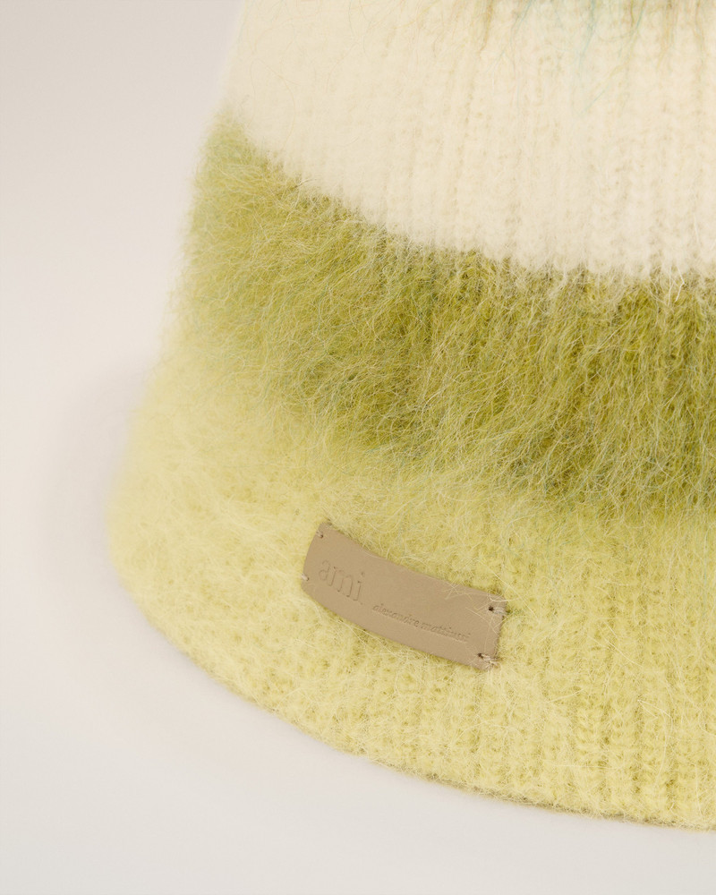 GREEN MOHAIR STRIPED AMI BUCKET HAT 3