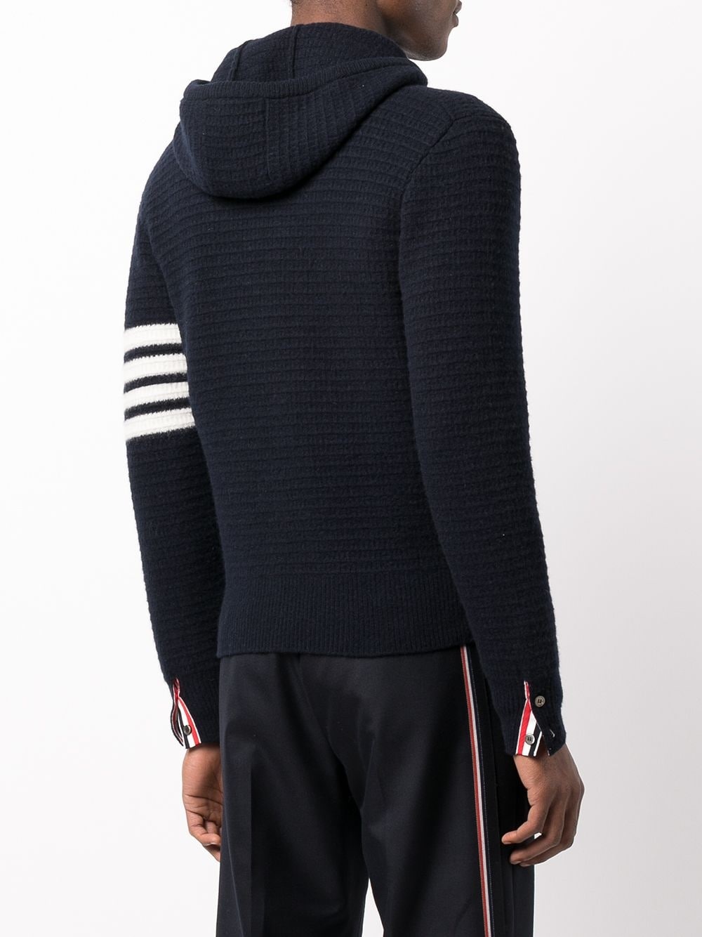 4-Bar stripe knitted hoodie - 4