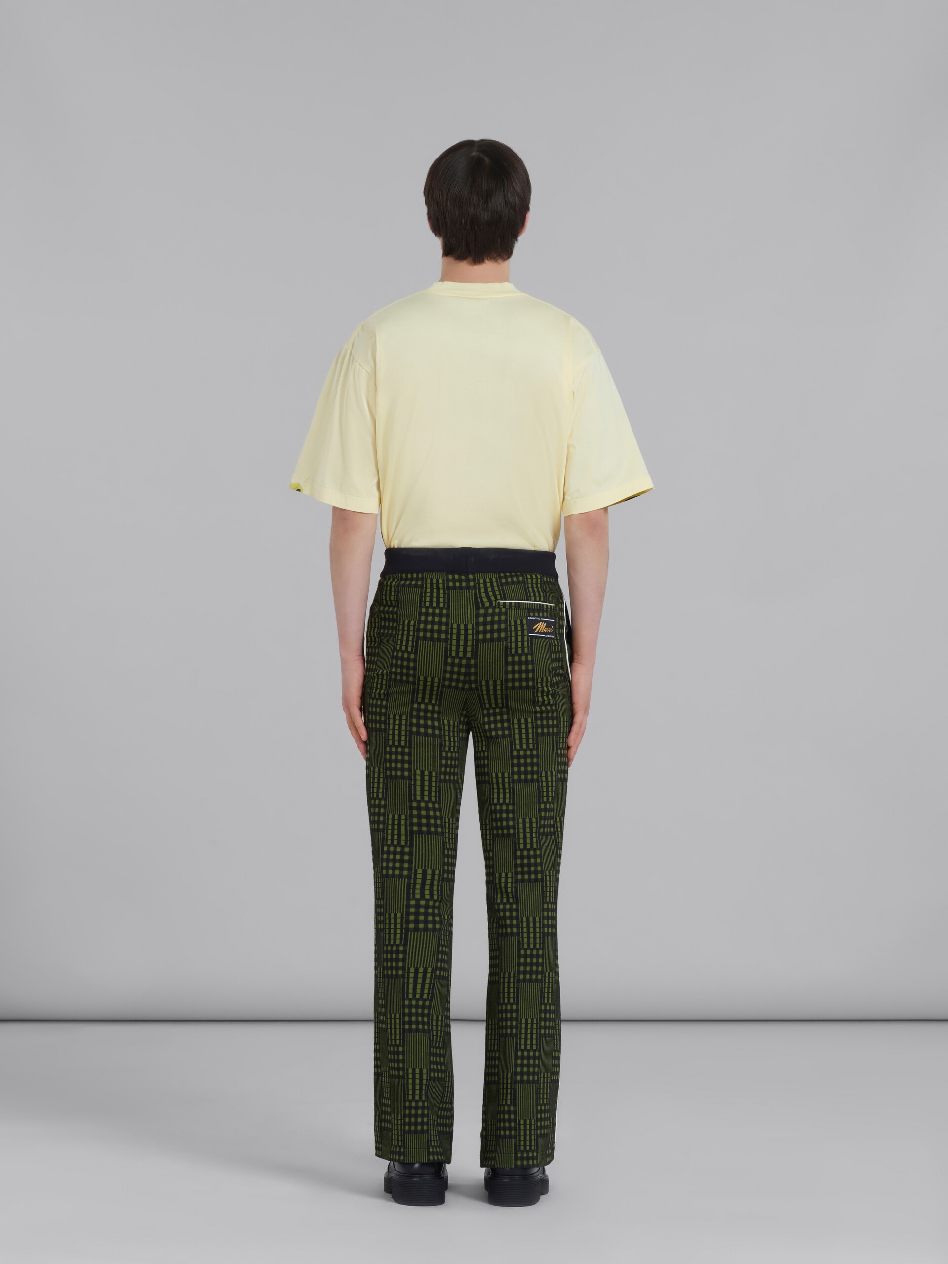 GREEN JERSEY TROUSERS WITH CHECKS AND STRIPES - 3