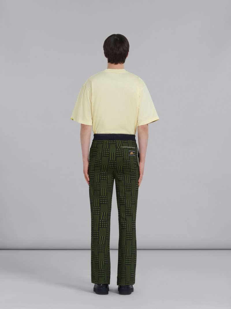 GREEN JERSEY TROUSERS WITH CHECKS AND STRIPES 3