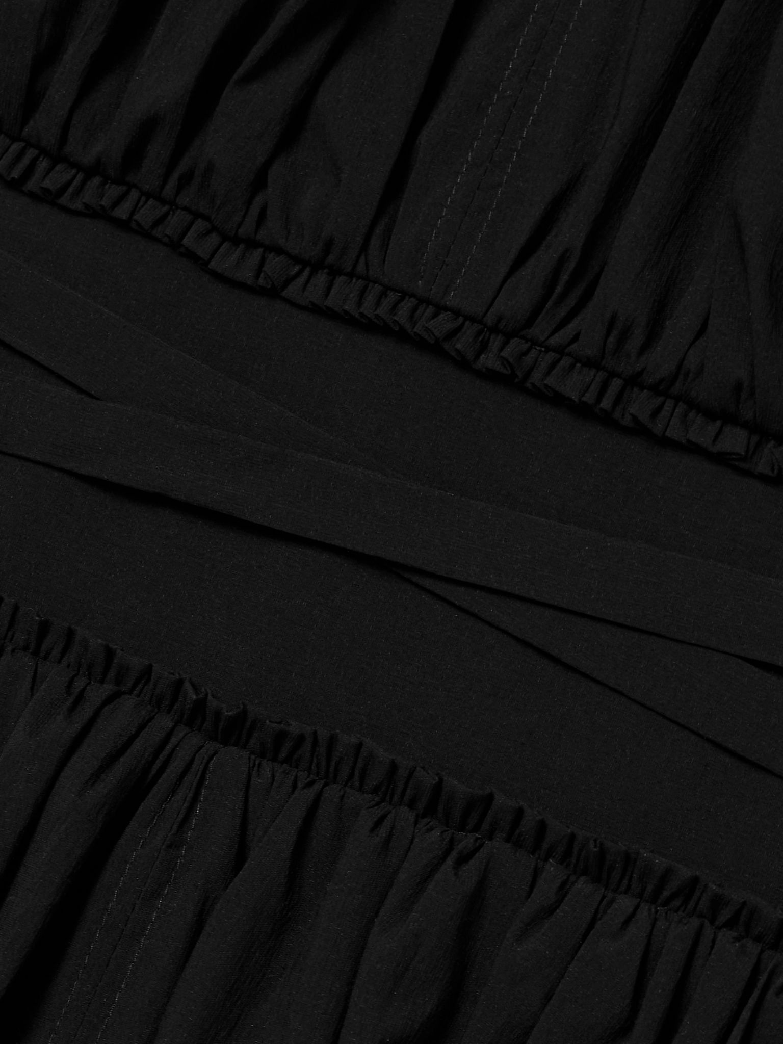 Wylie belted gathered poplin midi dress Black - 4