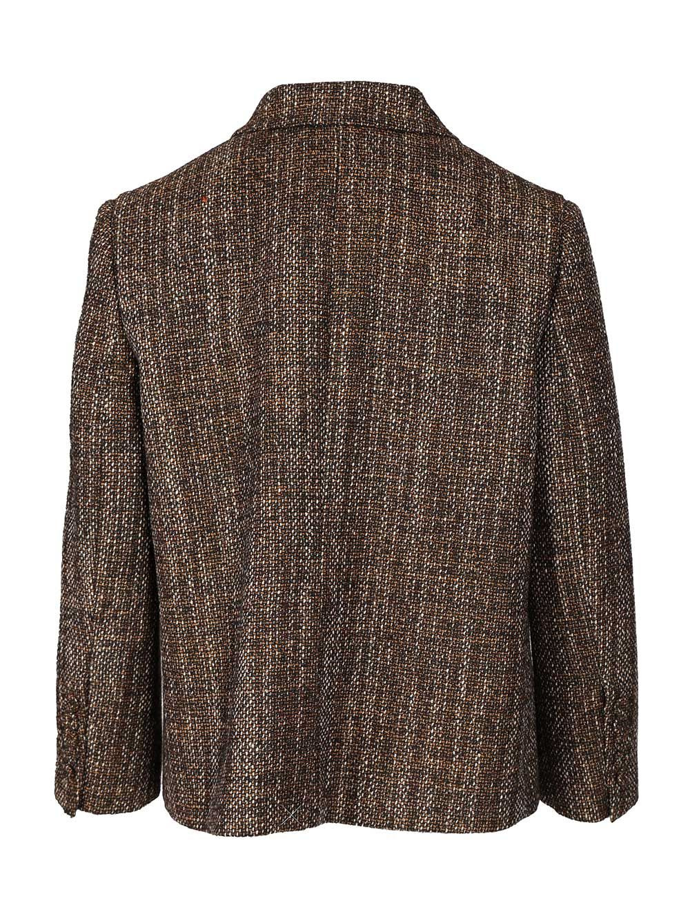 Look 25 - Tailoring Soft Tweed Blazer Double Breast Jackets Brown - 2