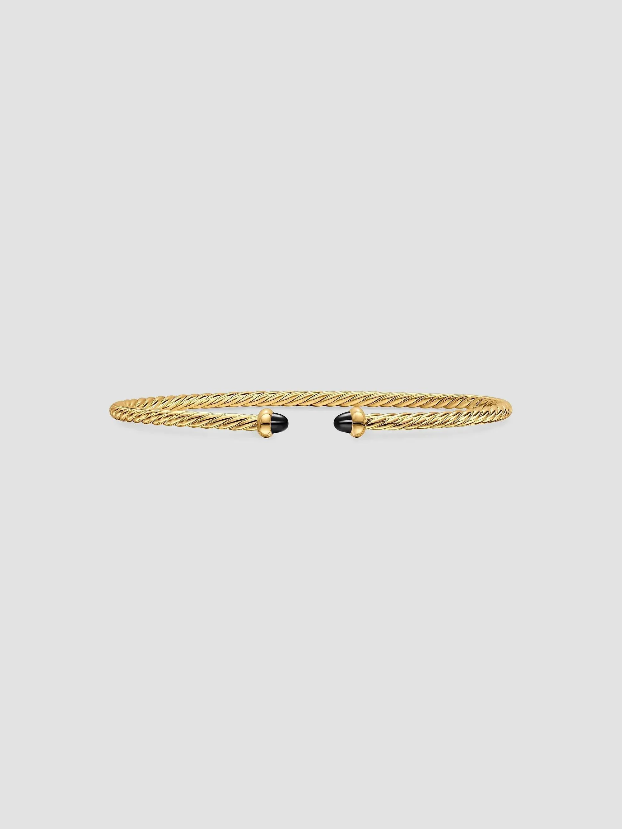Women's Micro Cablespira Flex Bracelet in 18K Yellow Gold - Black Onyx - 1