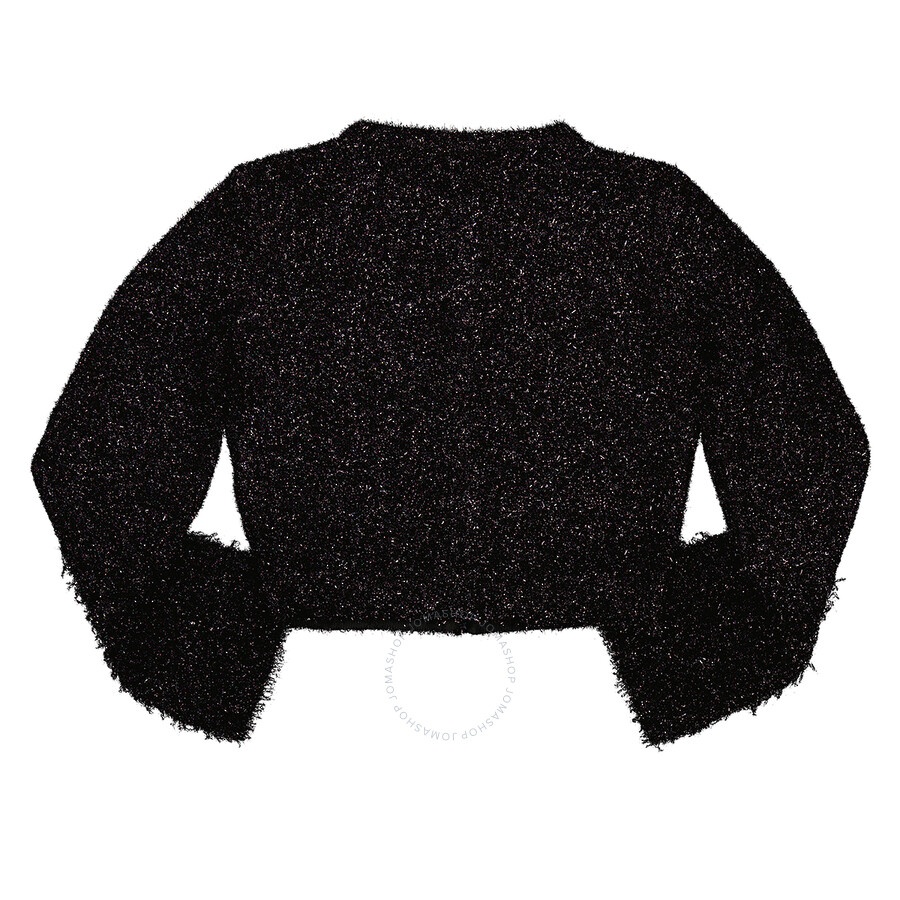 Rabanne Ladies Black Metallic Cropped Cardigan - 2