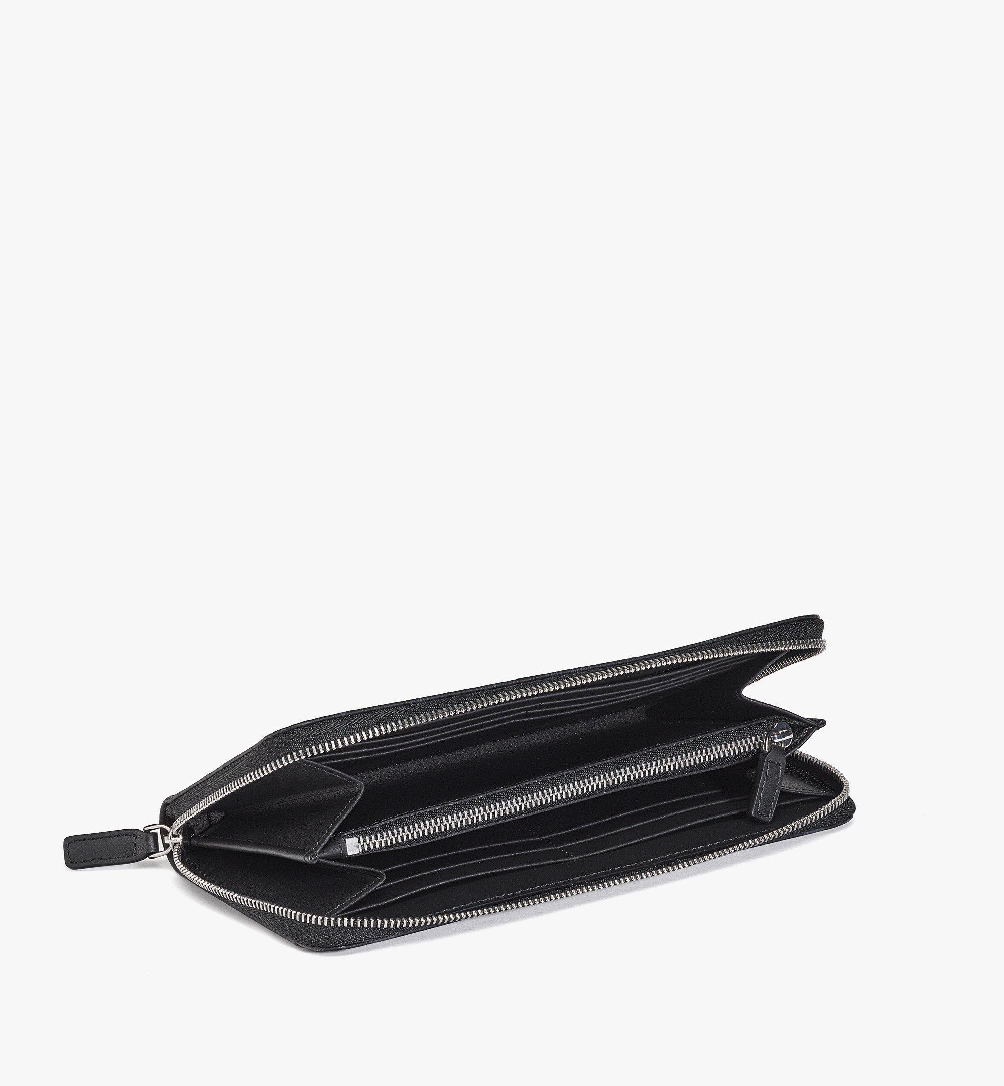 MCM Visetos Original Zip Around Wallet Black 