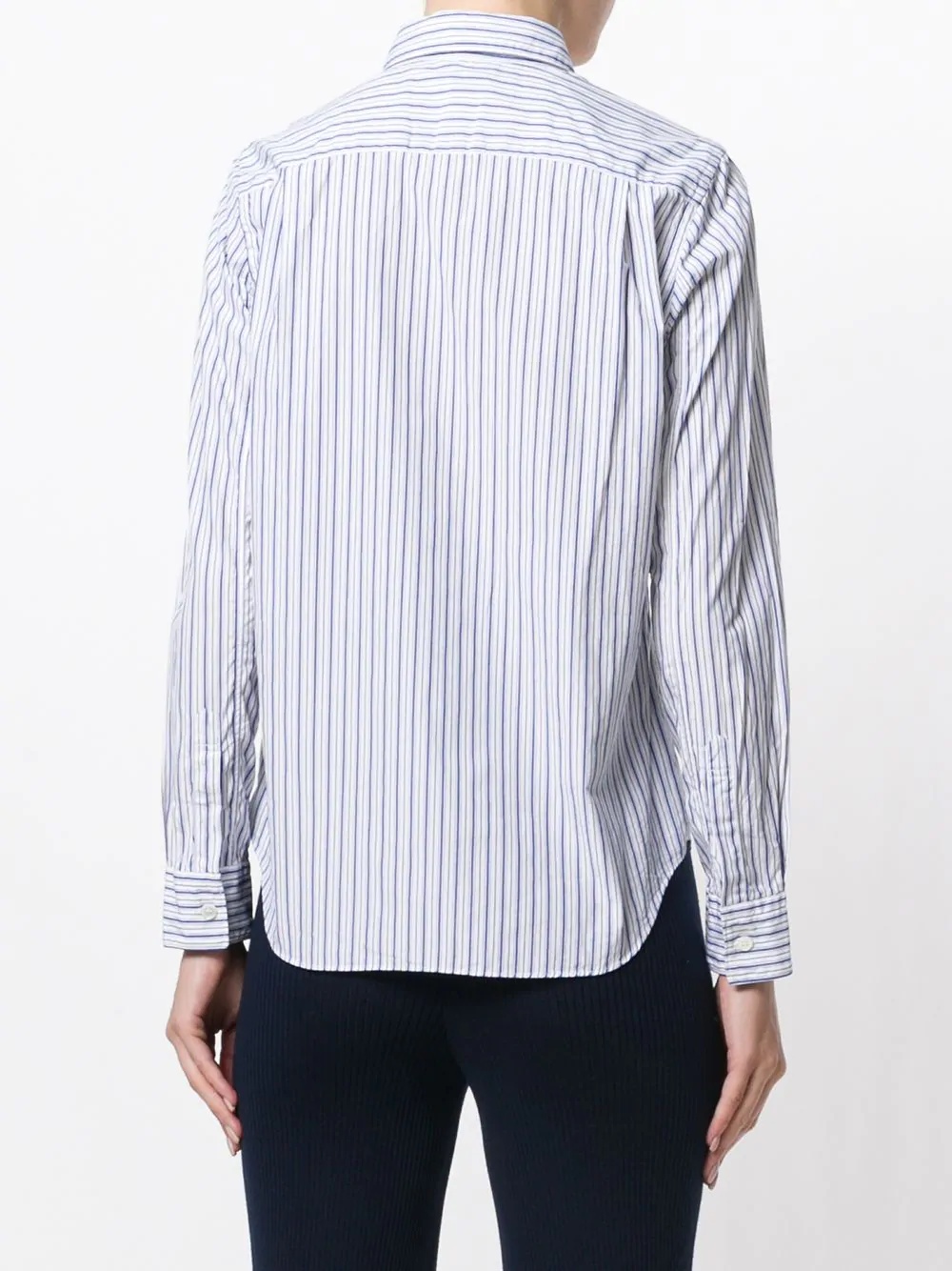 logo patch striped shirt - 4