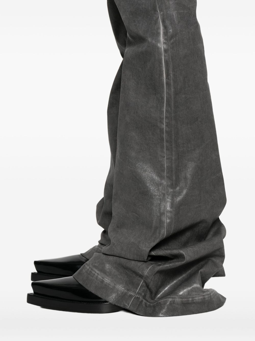 distressed flared jeans - 5