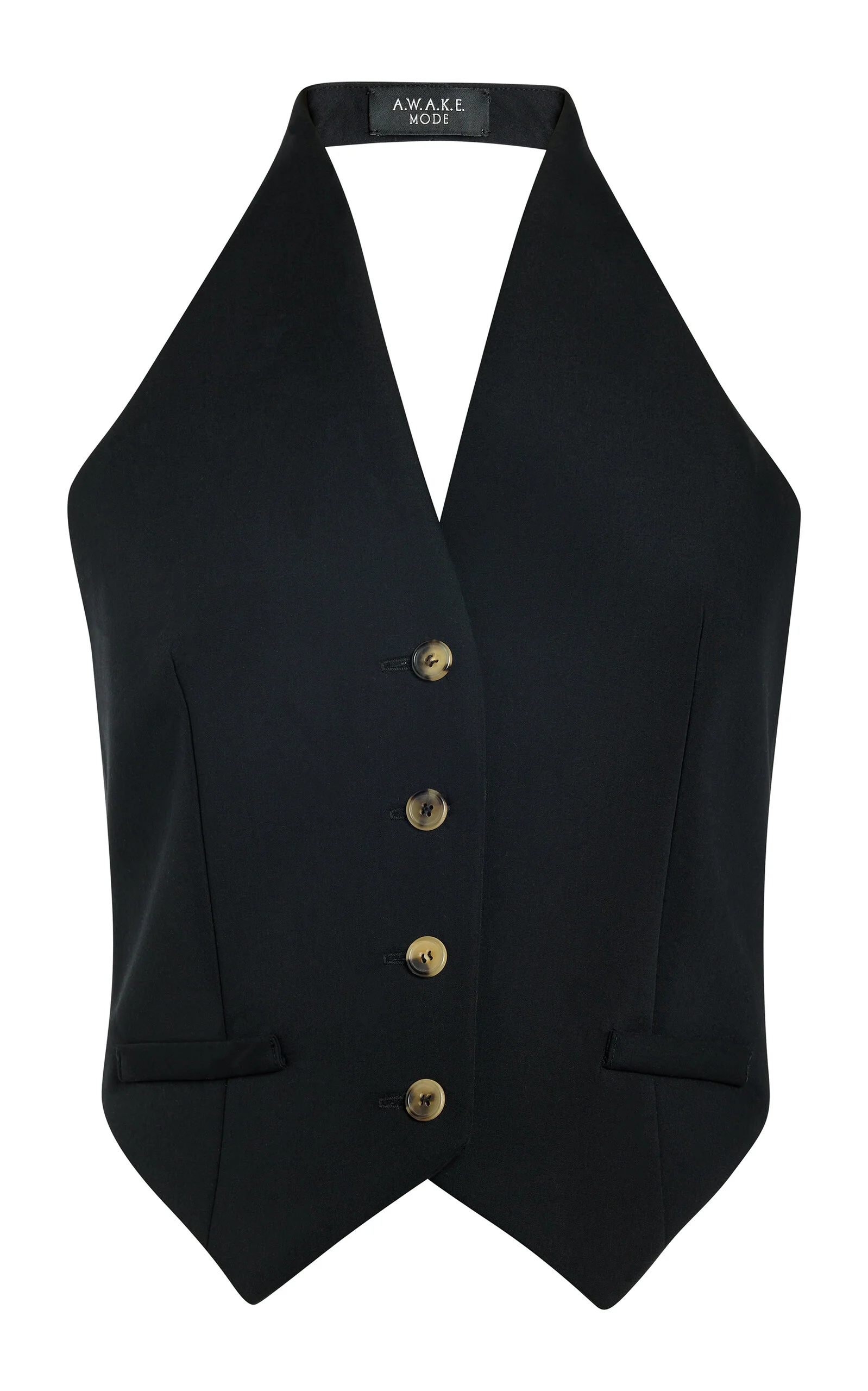 Cotton-Blend Vest with Tie Back black - 1