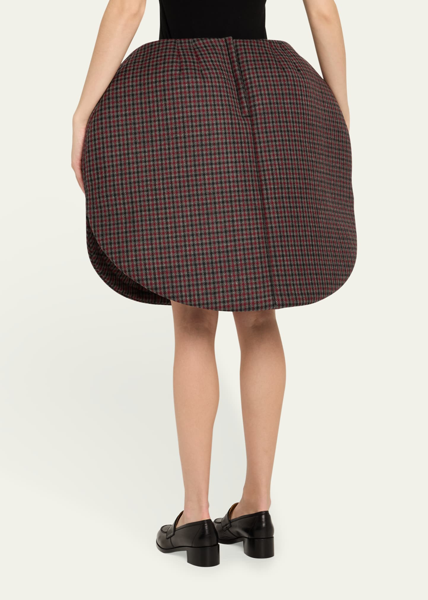 Check Wool Circular Skirt - 3