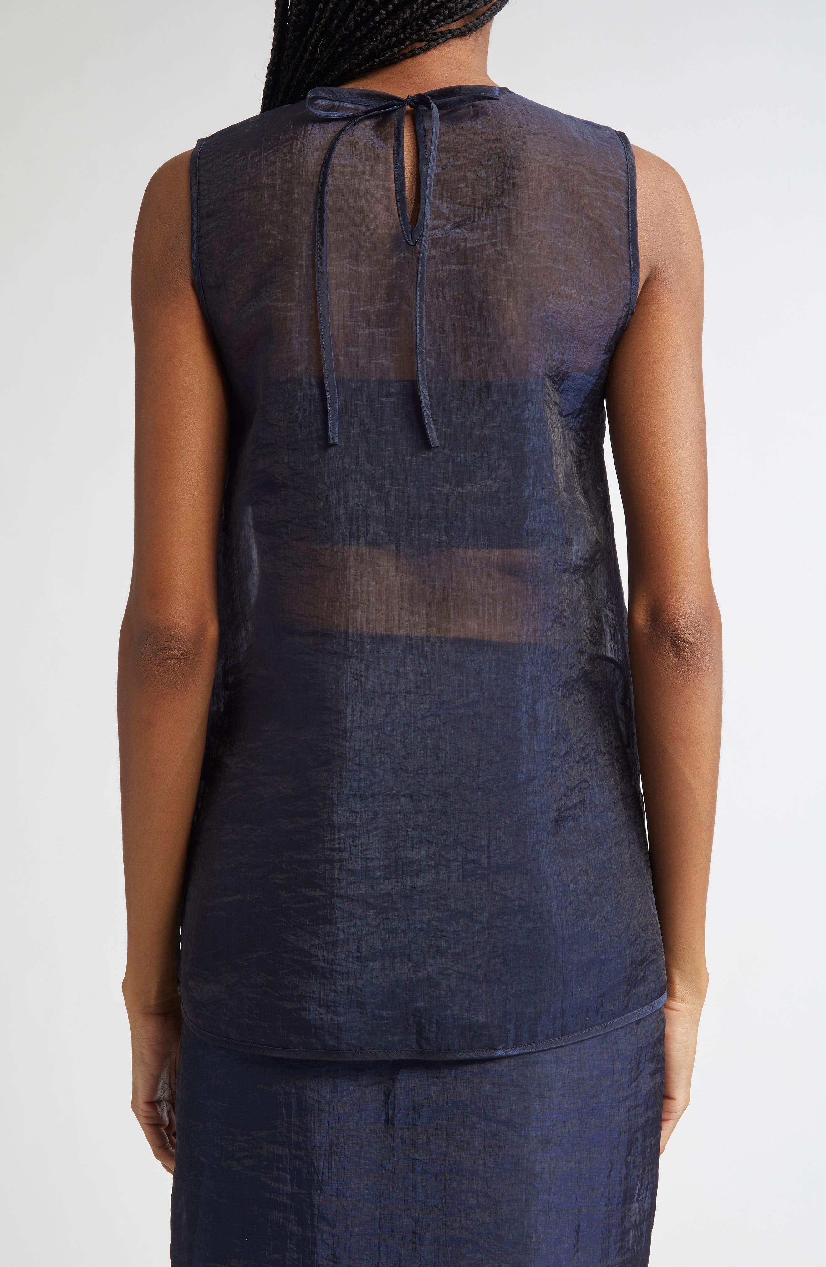 Cecilie Bahnsen Alba Floral Embroidered Top in Navy at Nordstrom - 3