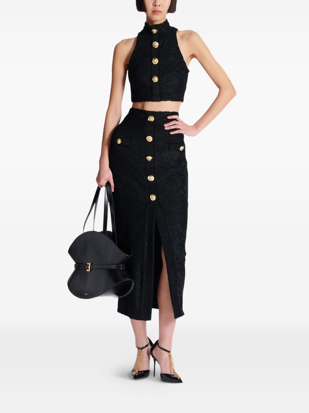 patterned-jacquard skirt - 2