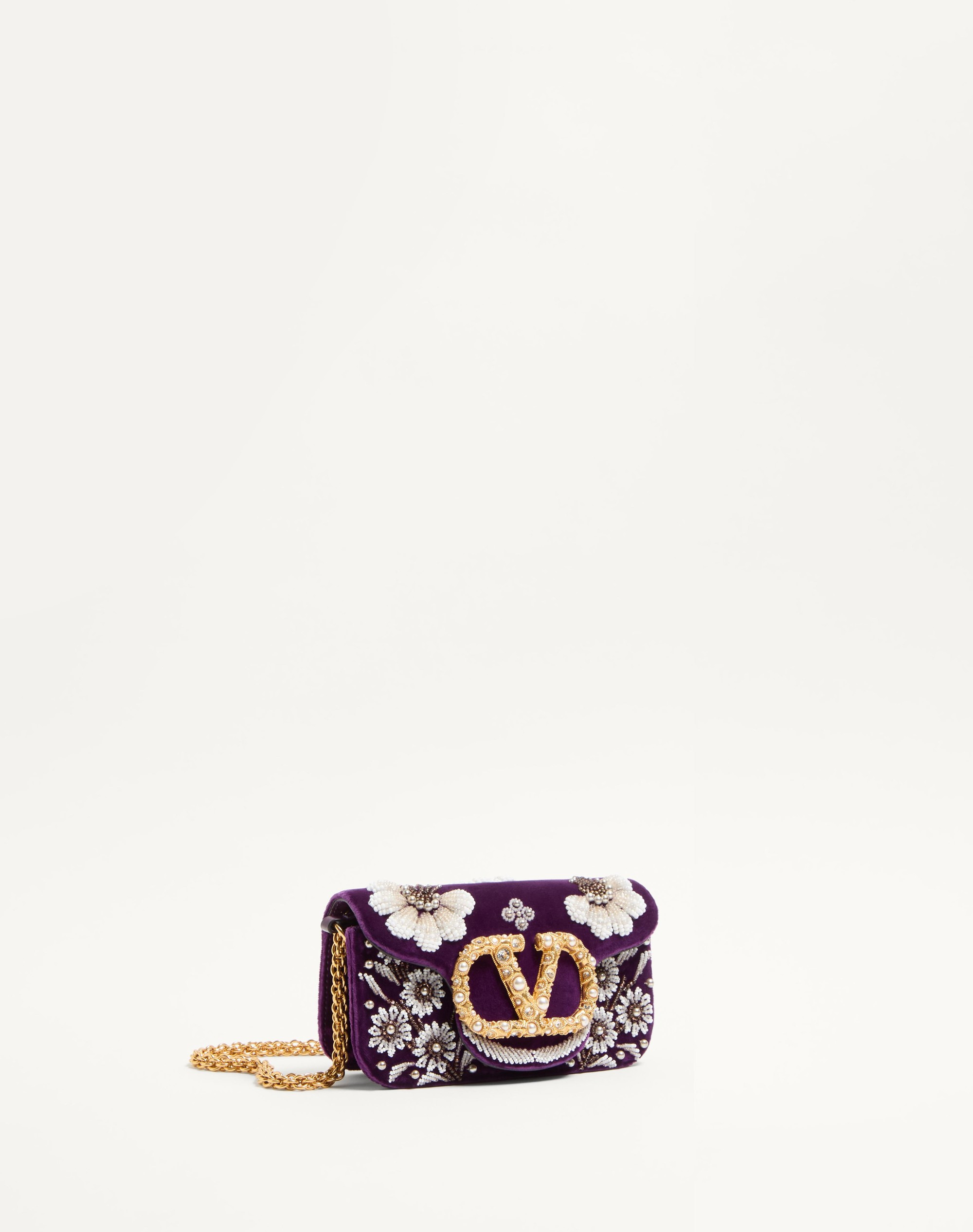 VALENTINO GARAVANI LOCÒ SMALL SHOULDER BAG EMBROIDERED WITH JEWEL LOGO - 3