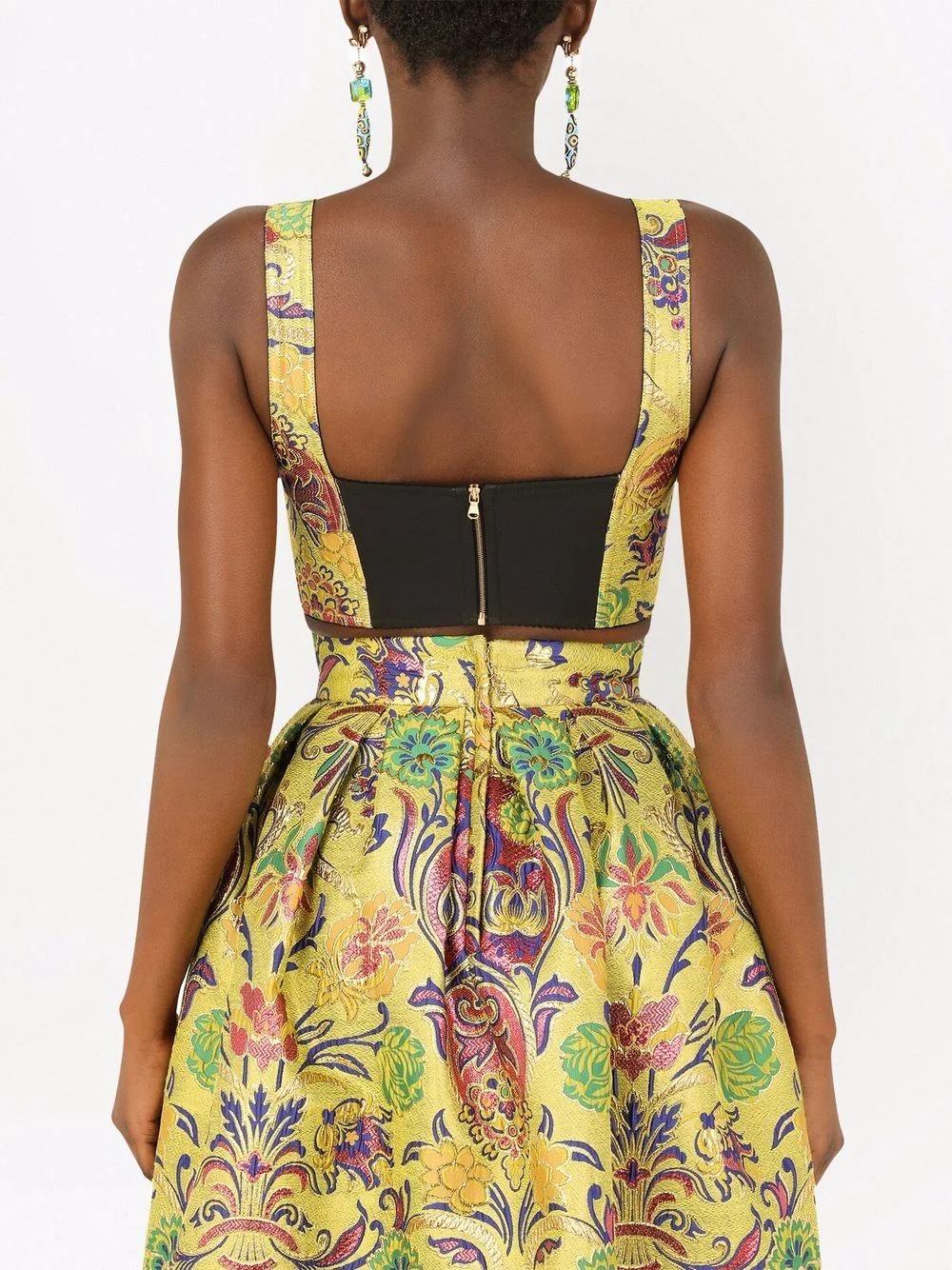 paisley-print silk crop top - 4