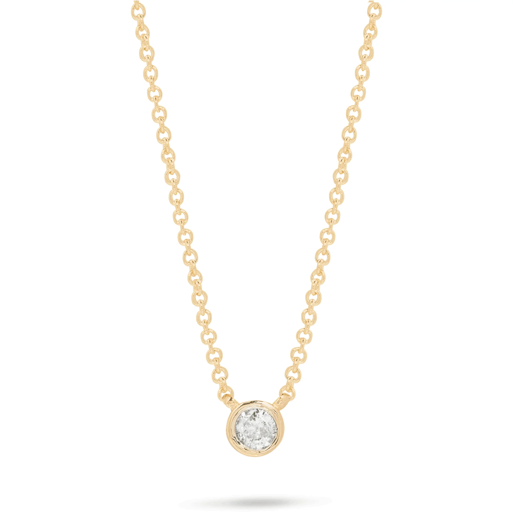 Small Round Diamond Necklace - 1