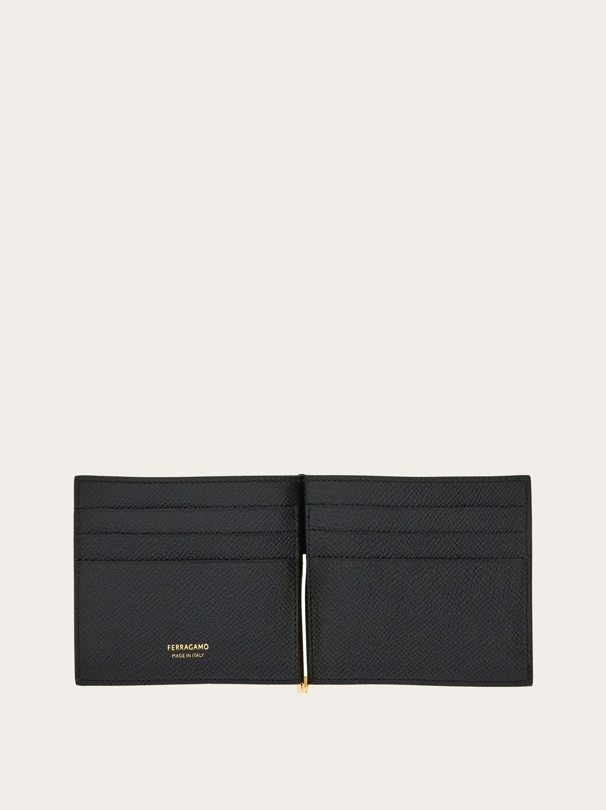 SALE♪関税込【 FERRAGAMO】GANCINO フラップWALLET Salvatore Ferragamo Calf Leather Small Wallet On Chain Black