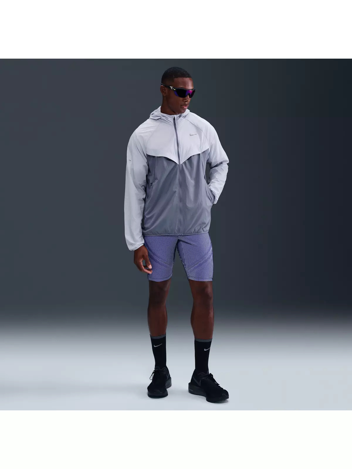 Men's Stride Repel UV Running Jacket -Grey - 4
