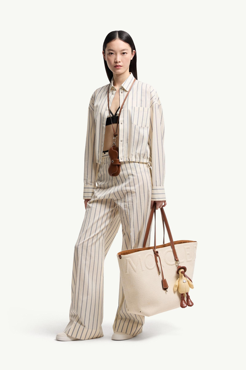 Moncler Striped Cotton & Silk Long Sleeve Shirt outlook