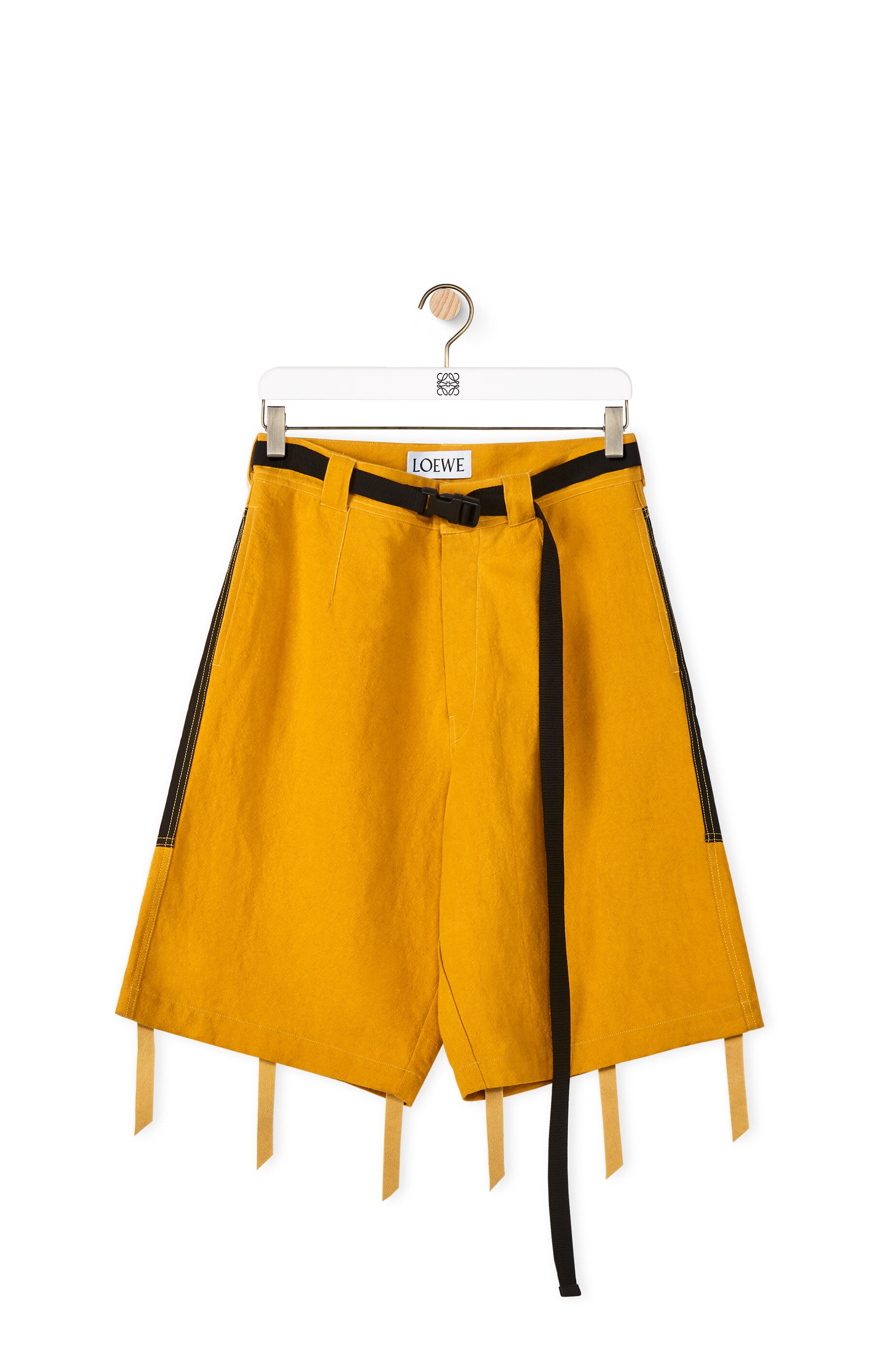 Bi-material bermuda shorts in cotton and linen - 1
