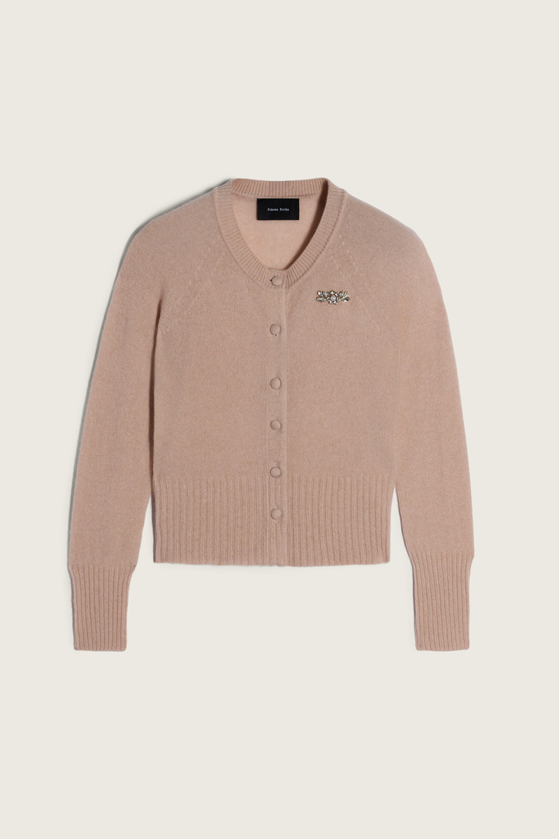 Embellished Relaxed Cashmere Cardigan 1