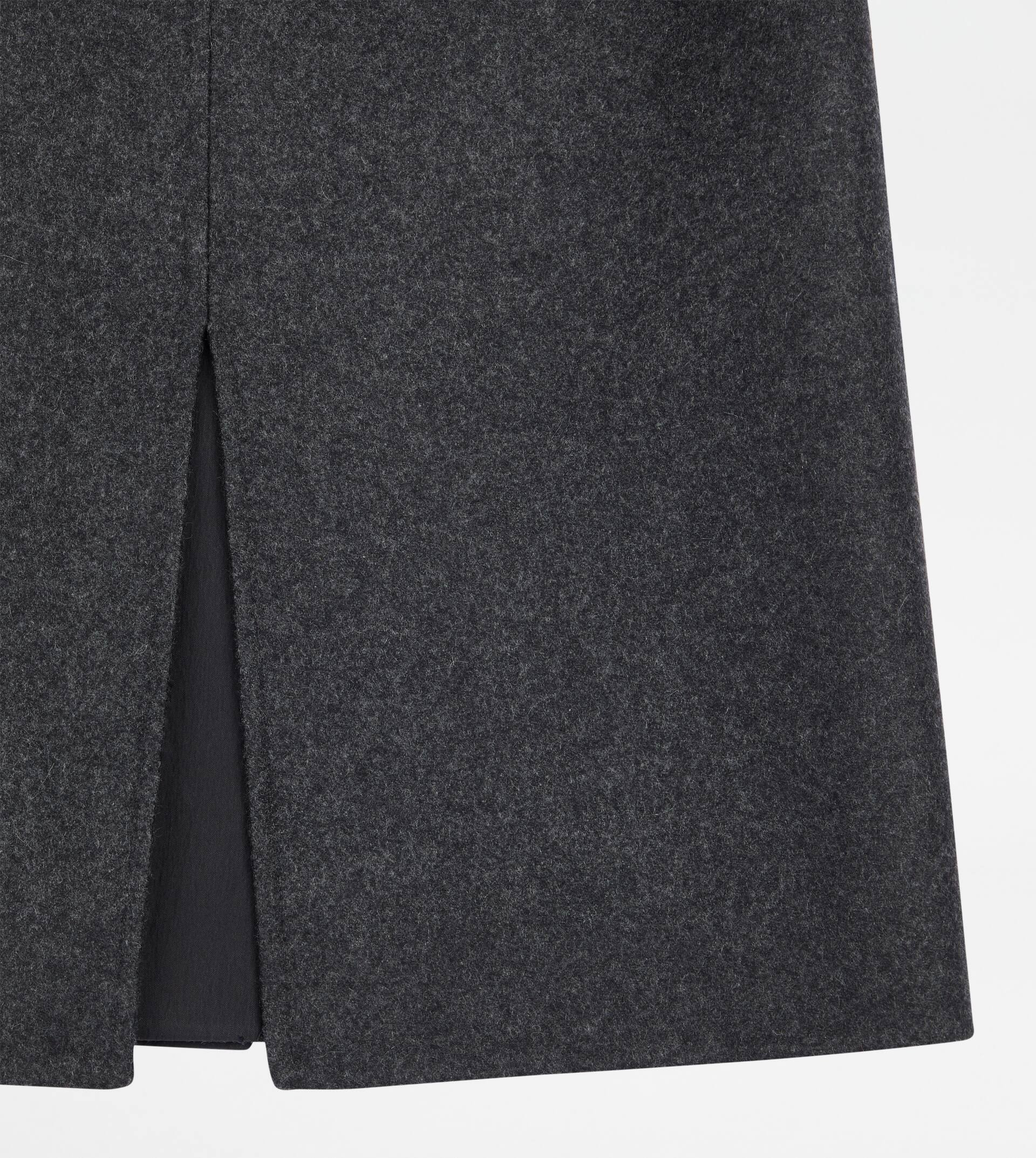 SKIRT IN DOUBLE CASHMERE - GREY - 8