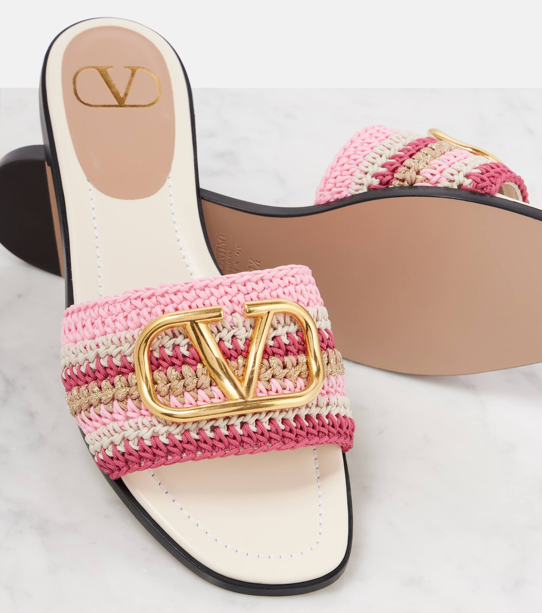VLogo Signature crochet slides - 5