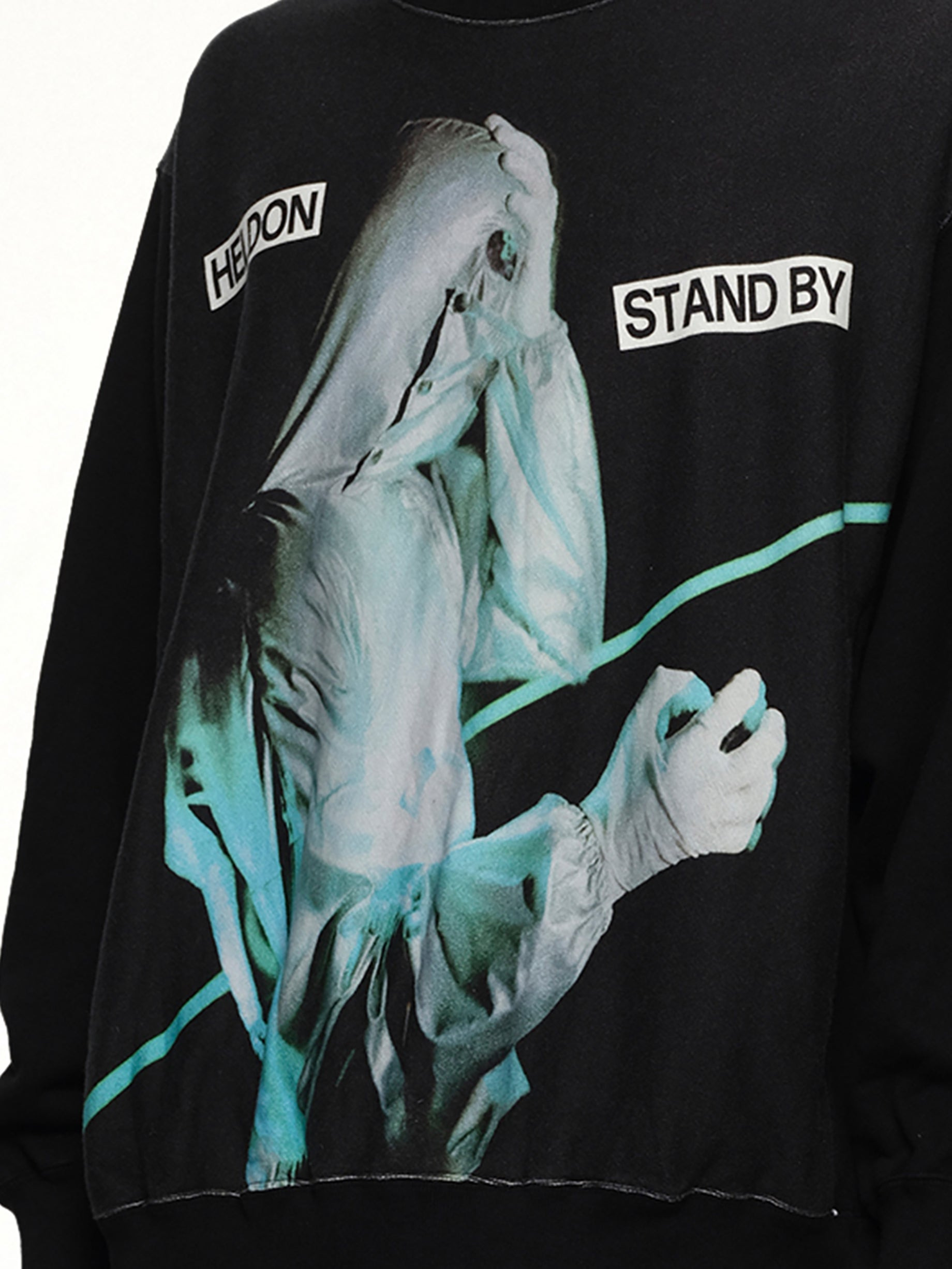 Heldon Stand By L/S T-Shirt in Black - 6