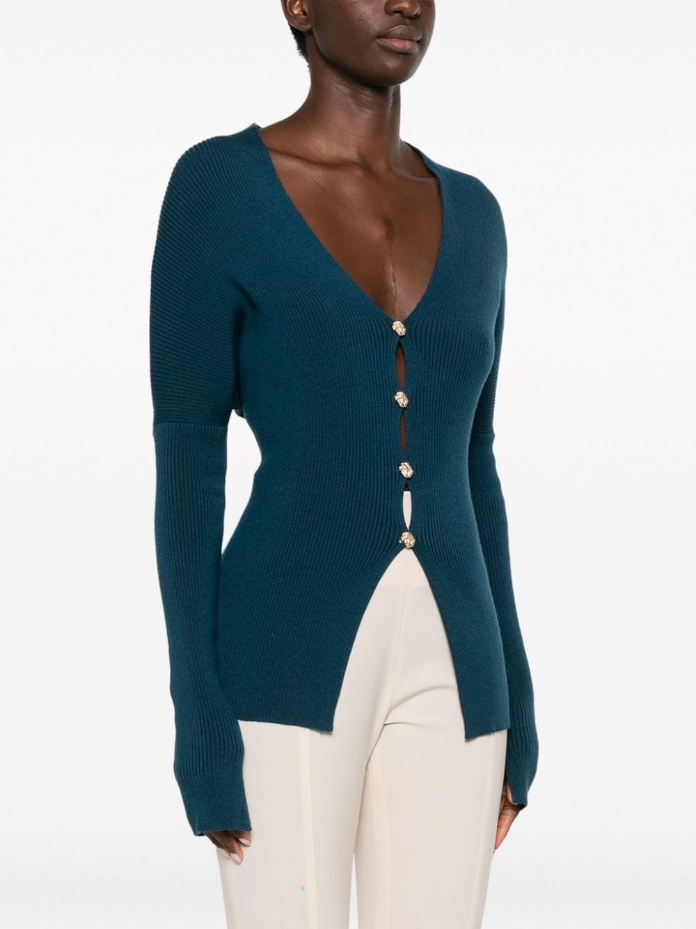 merino wool-blend cardigan - 3