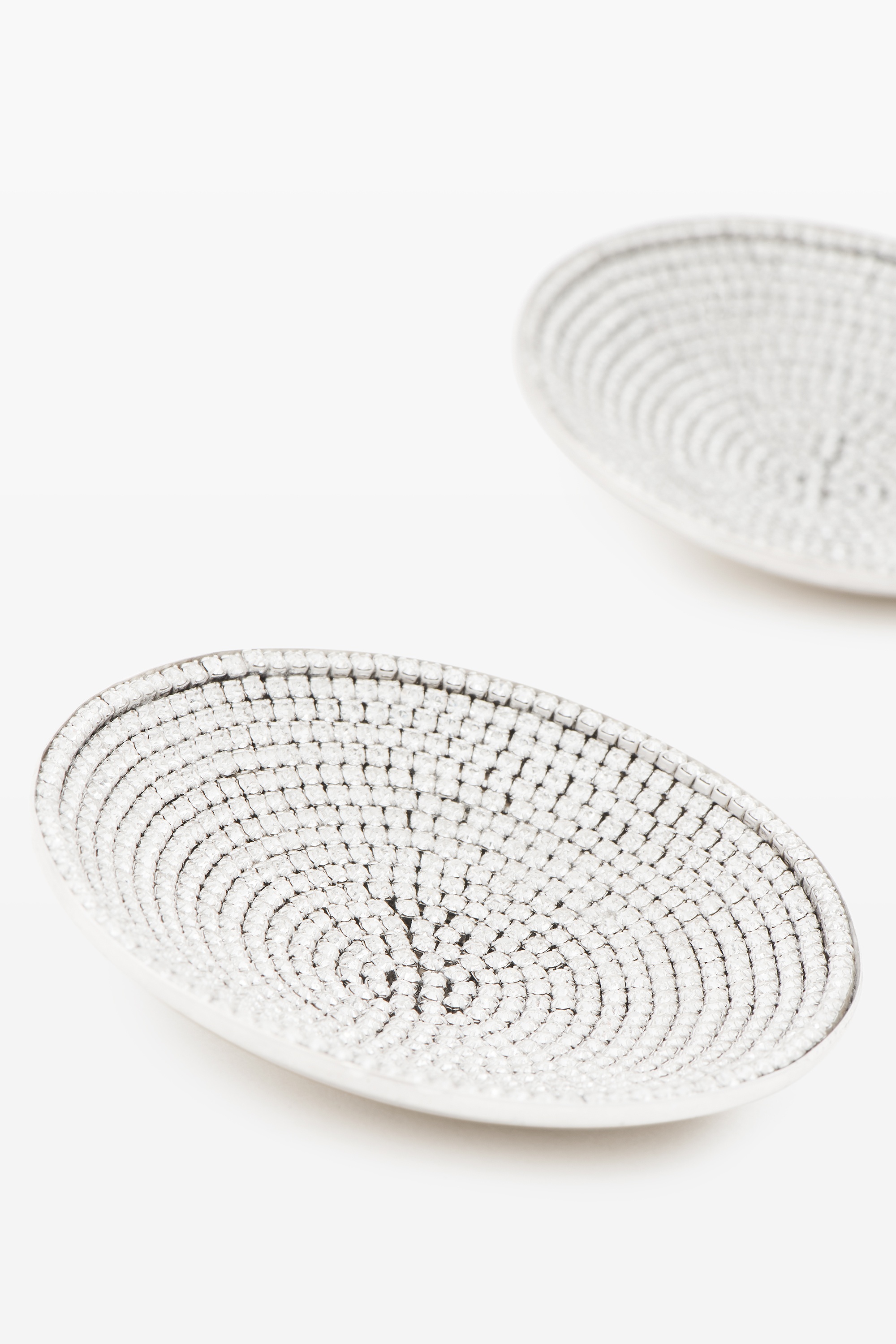PAVE DISK EARRING IN METAL - 2