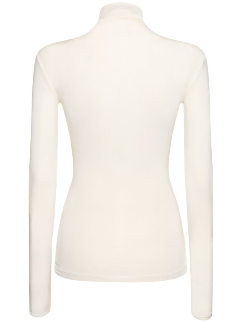 Logo viscose blend turtleneck top - 3