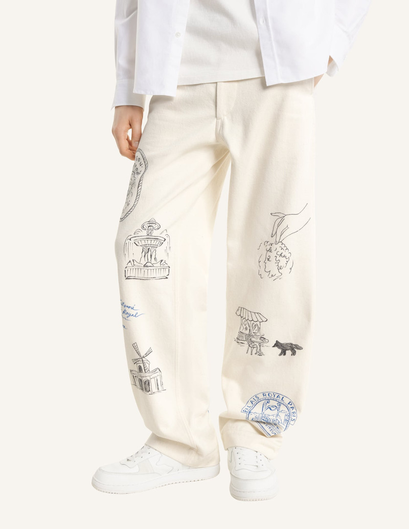 MAISON KITSUNE x KURO HANDWRITTEN POSTCARD TROUSER 6